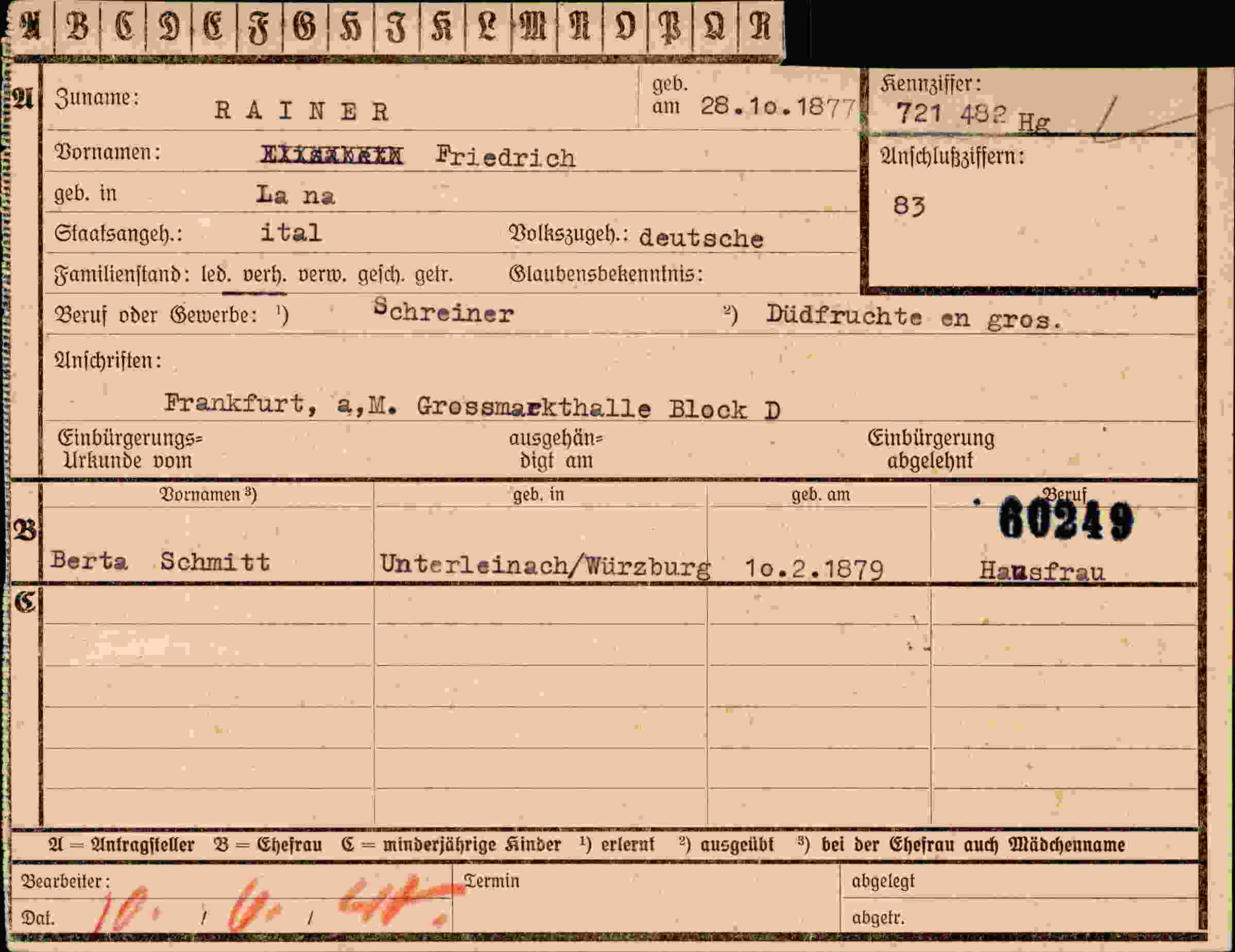 Dokument für Friedrich Rainer