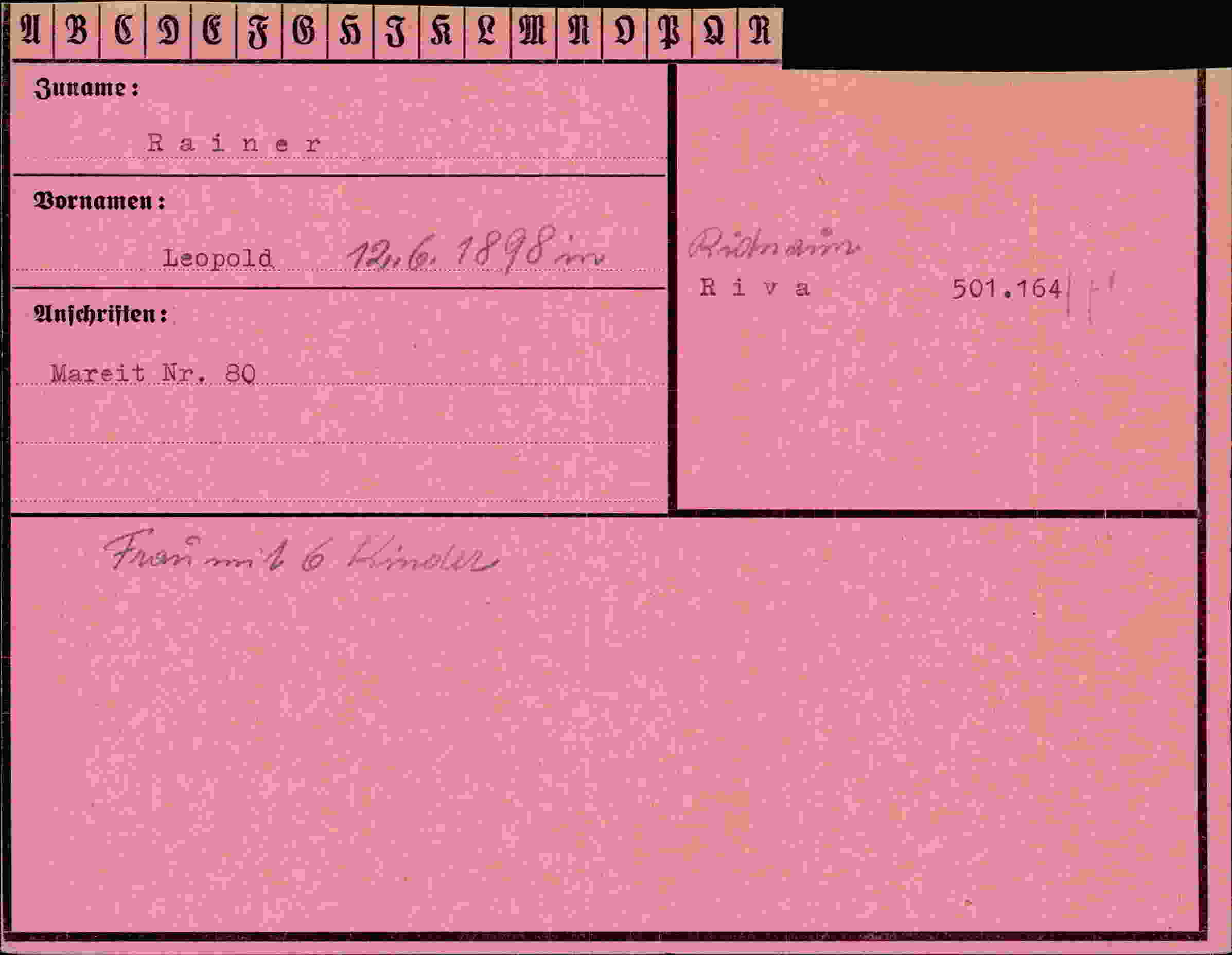 Dokument für Leopold Rainer