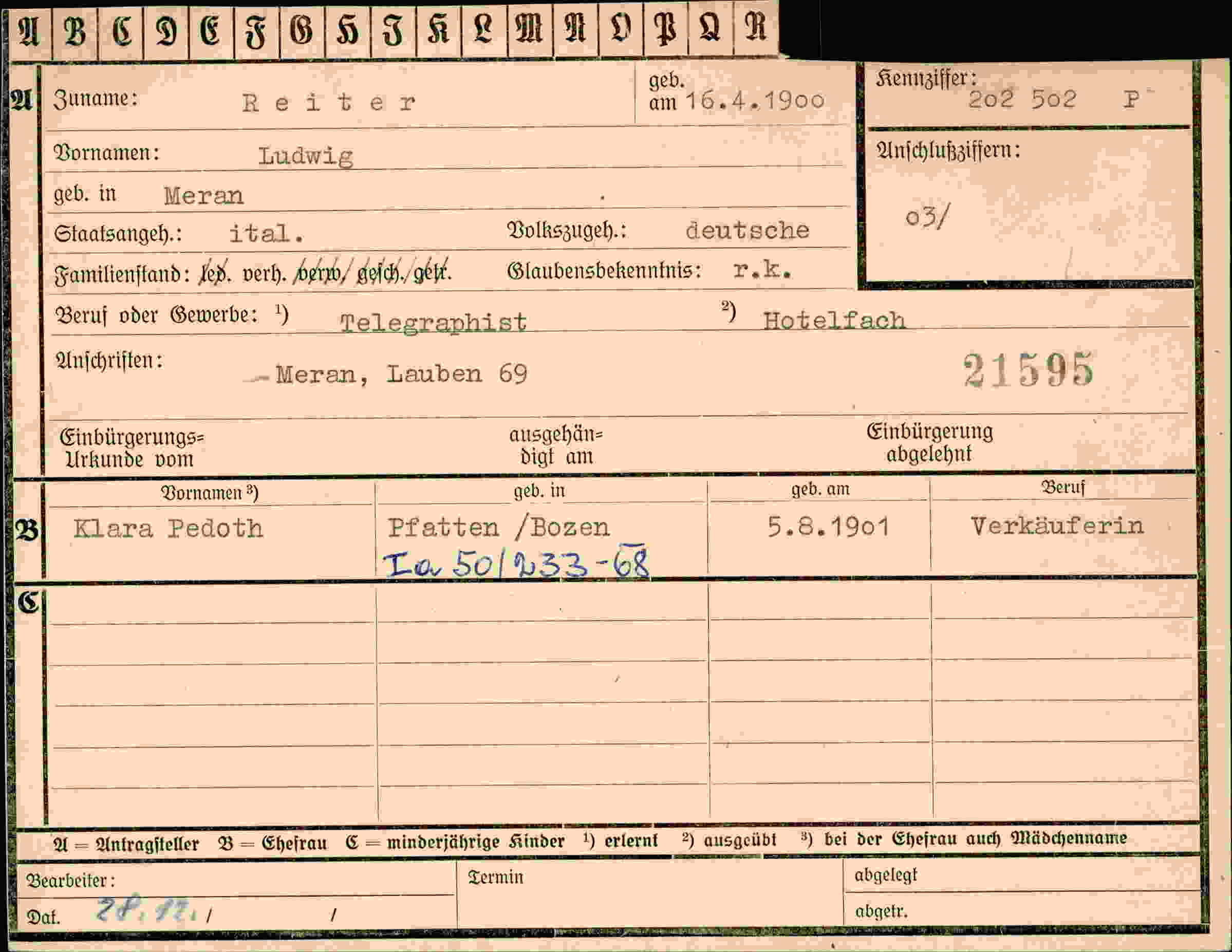 Dokument für Ludwig Reiter