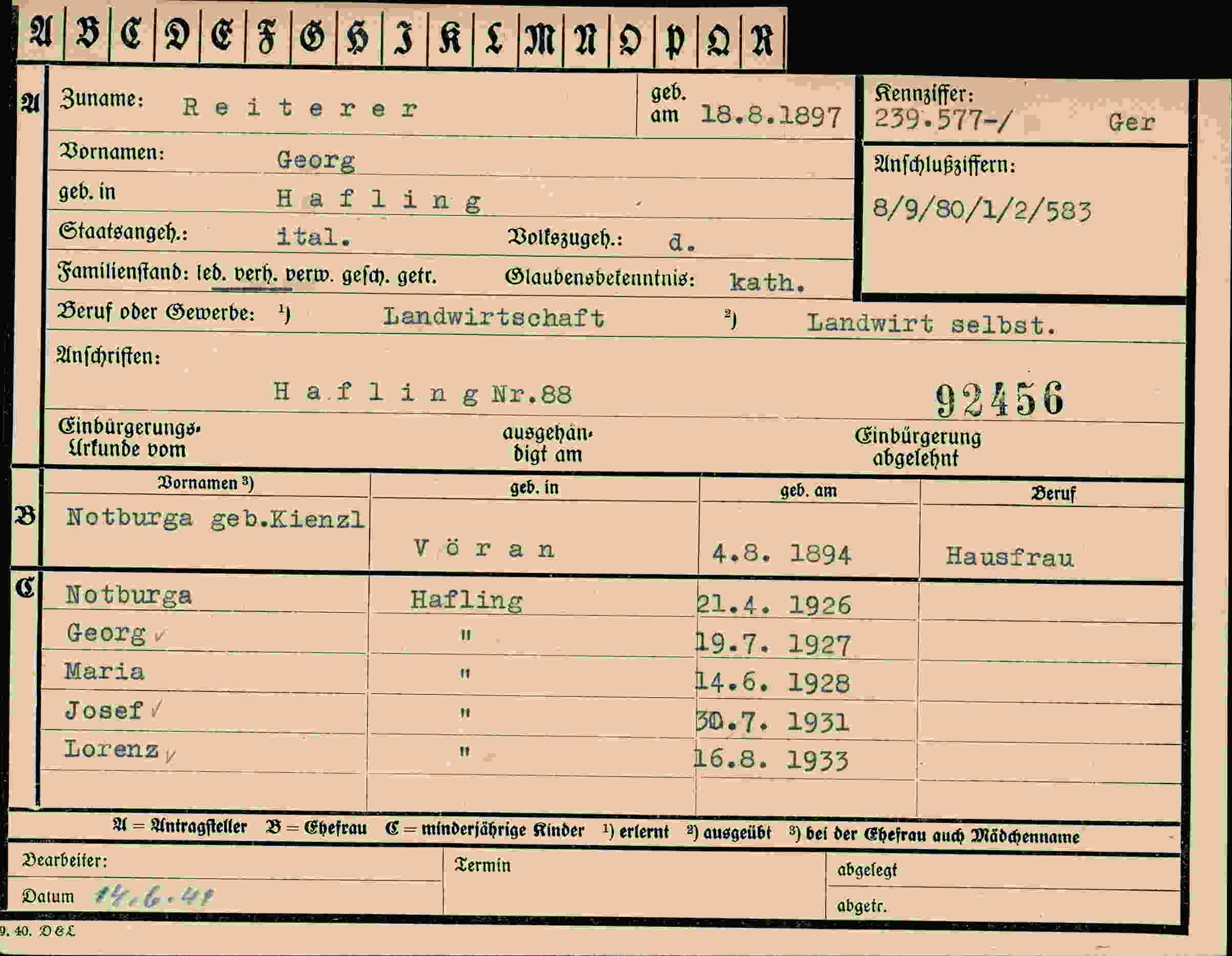 Dokument für Georg Reiterer