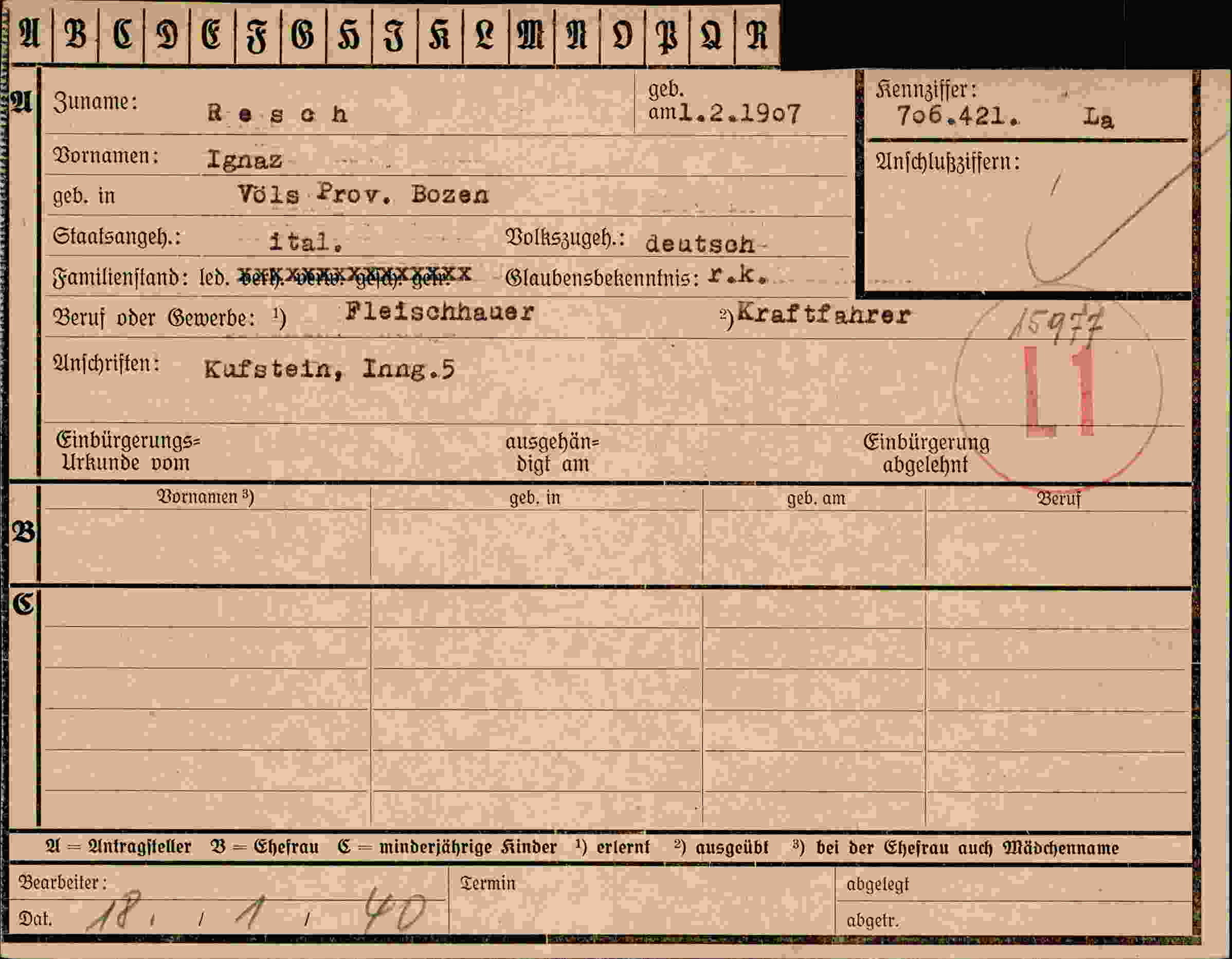 Dokument für Ignaz Resch