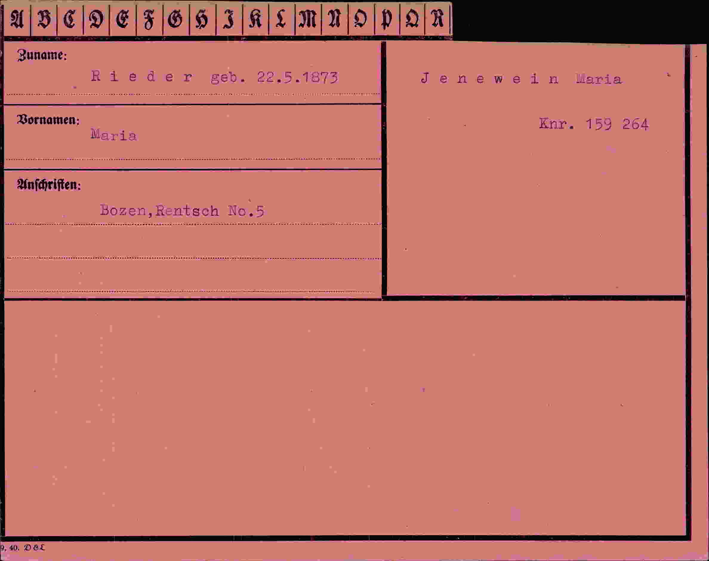 Vorderseite des Dokuments