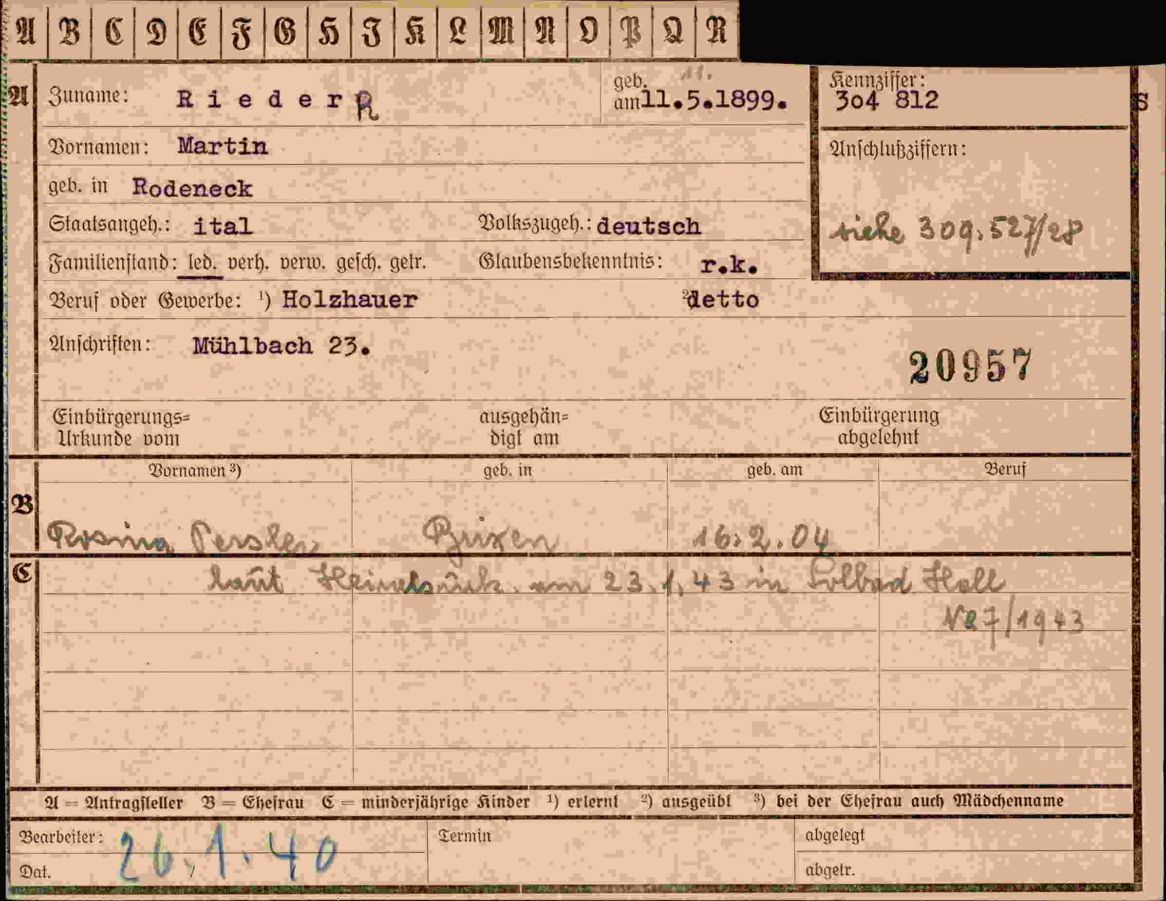 Dokument für Martin Riederk