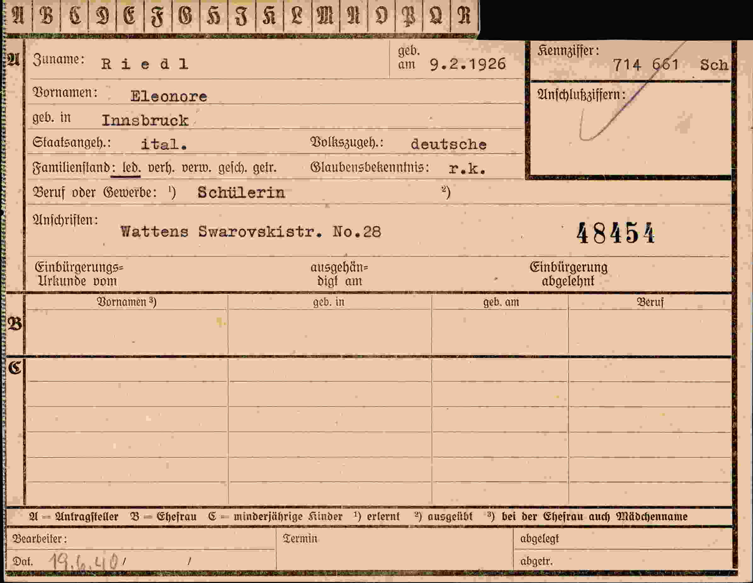 Dokument für Eleonore Riedl
