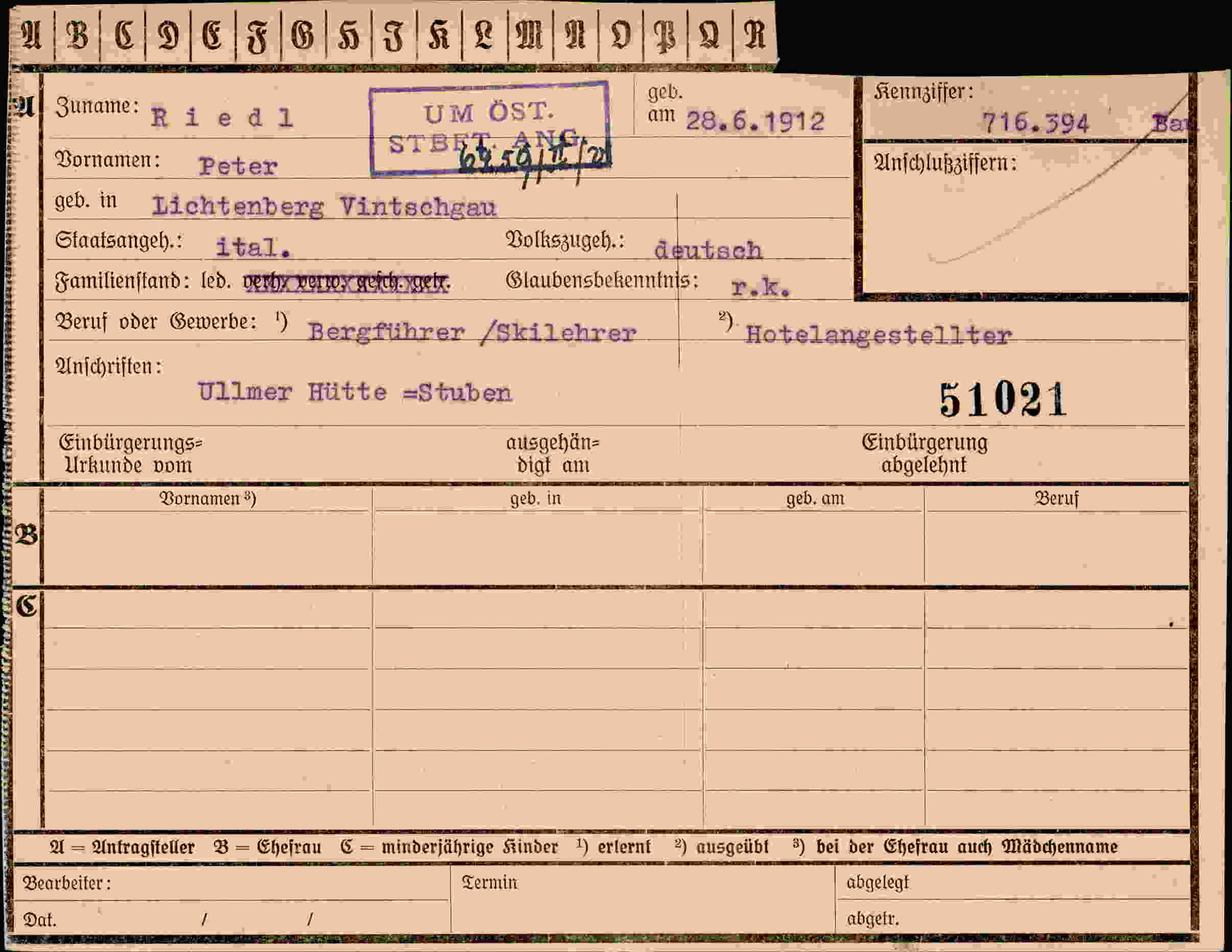 Dokument für Peter Riedl