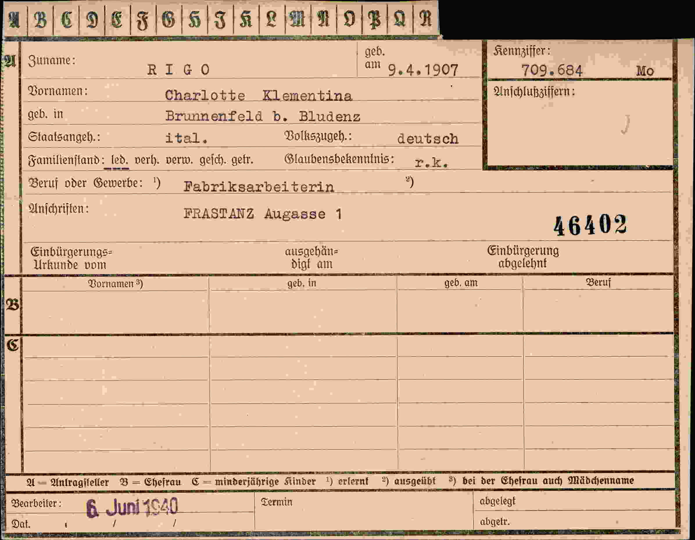Dokument für Charlotte Rigo