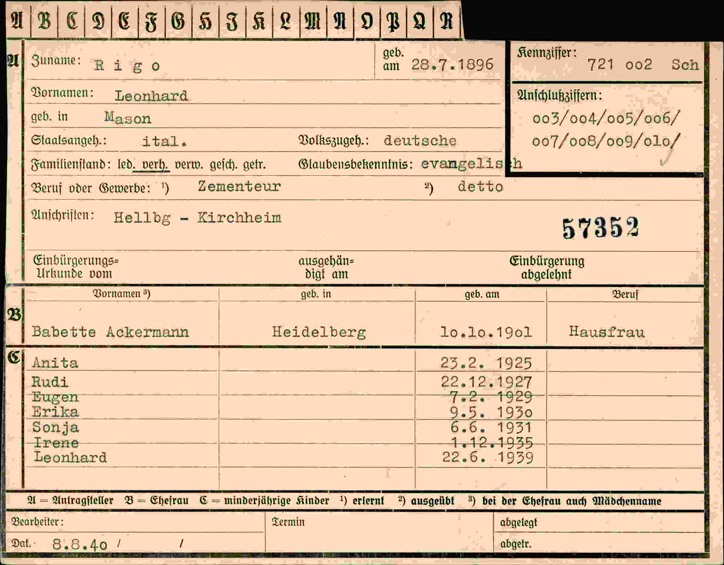 Dokument für Leonhard Rigo