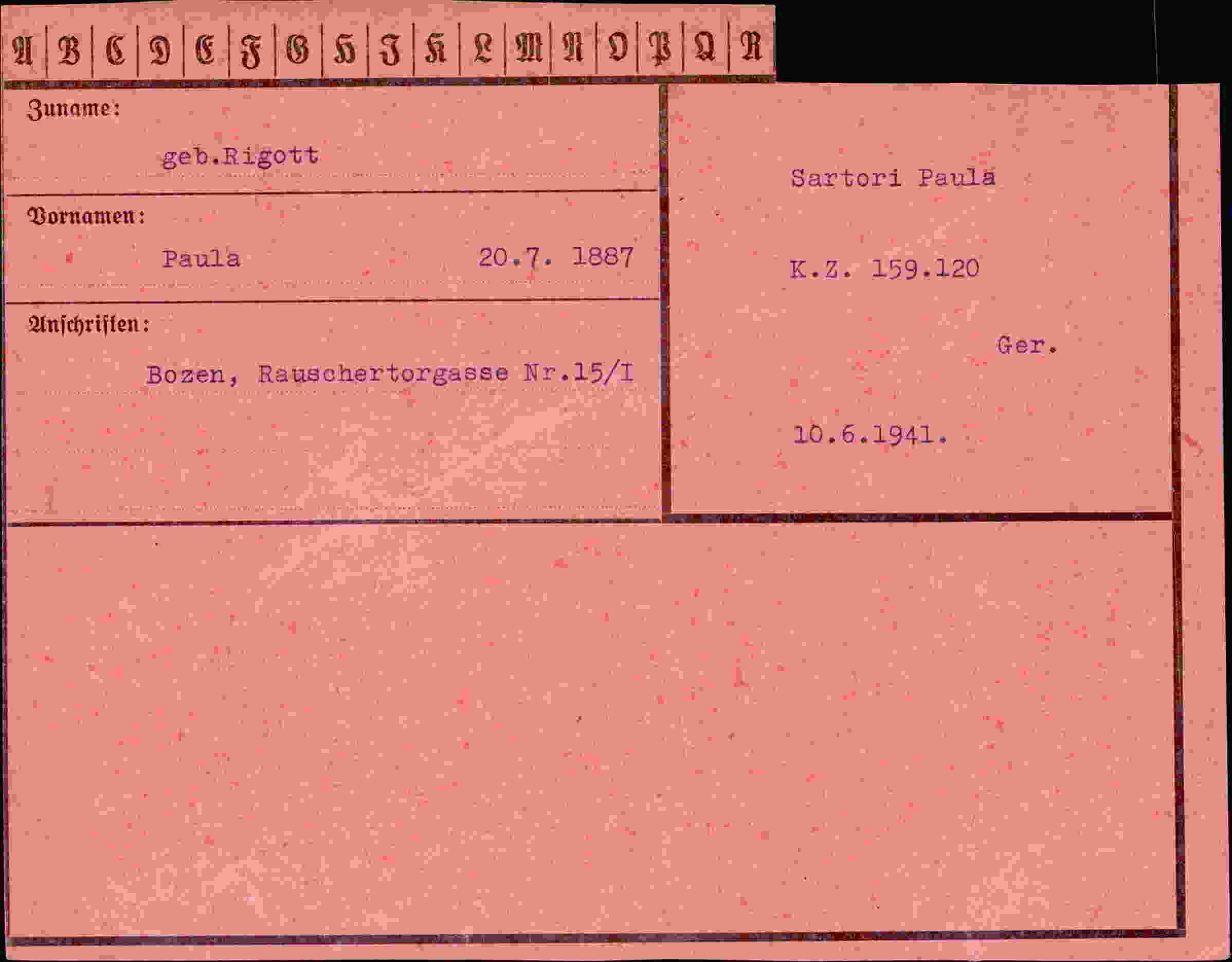 Vorderseite des Dokuments