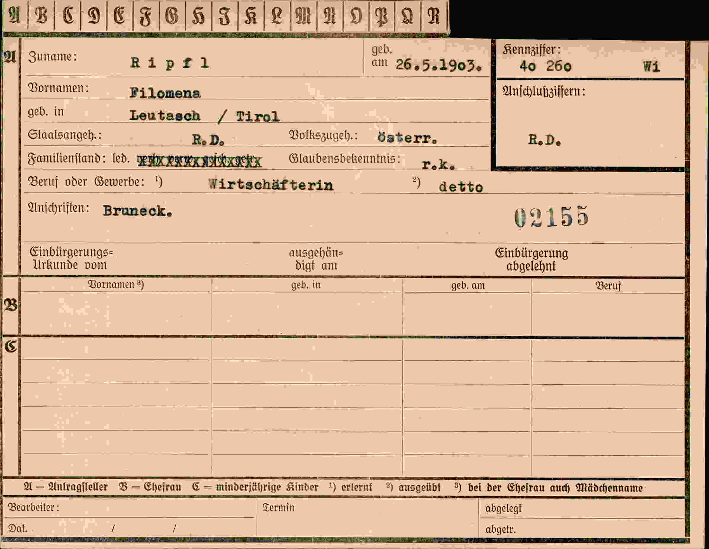 Dokument für Filomena Ripfl