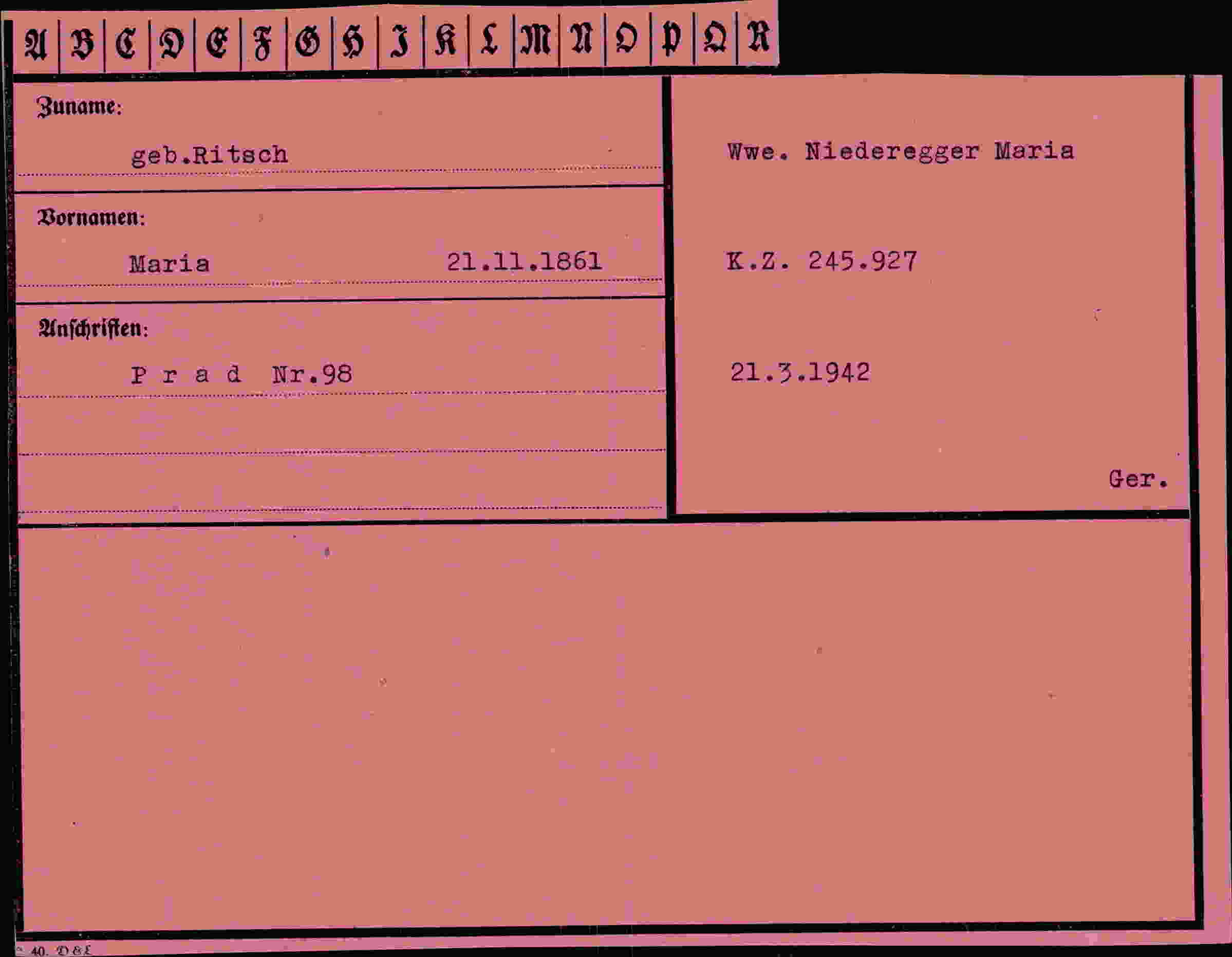 Vorderseite des Dokuments