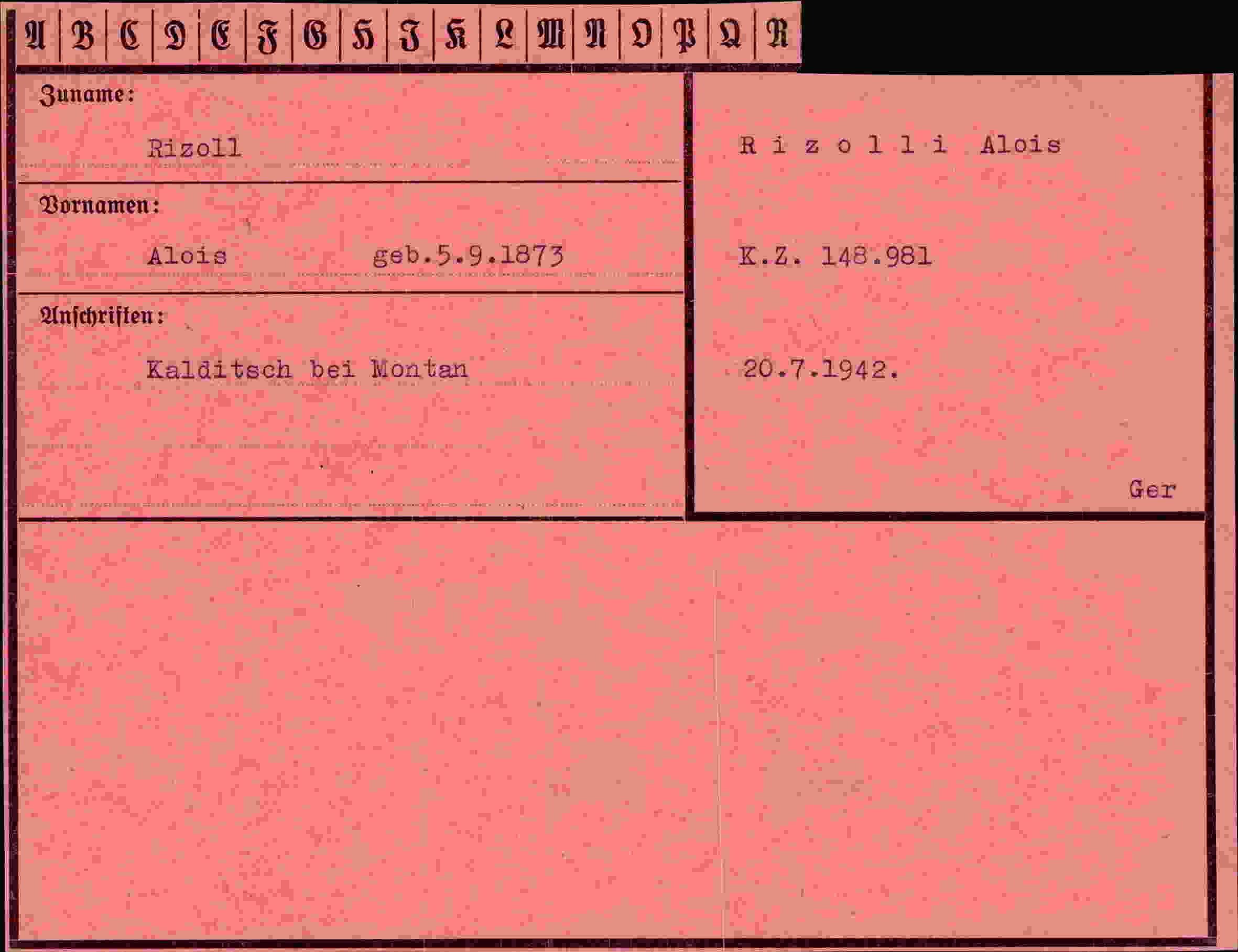Vorderseite des Dokuments