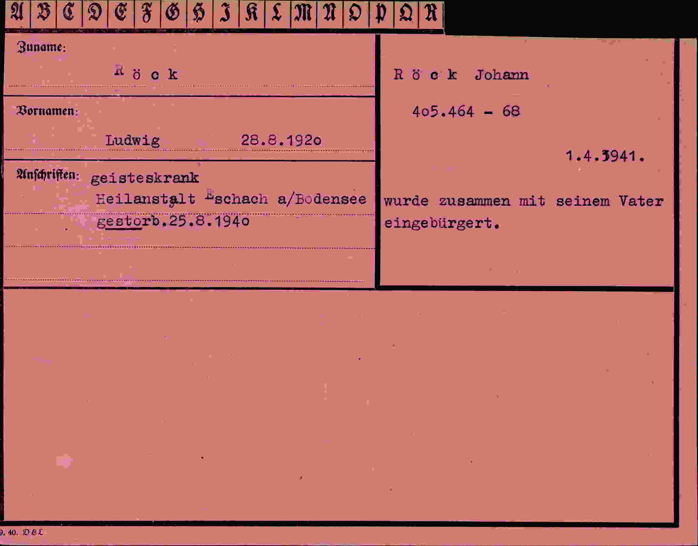 Vorderseite des Dokuments