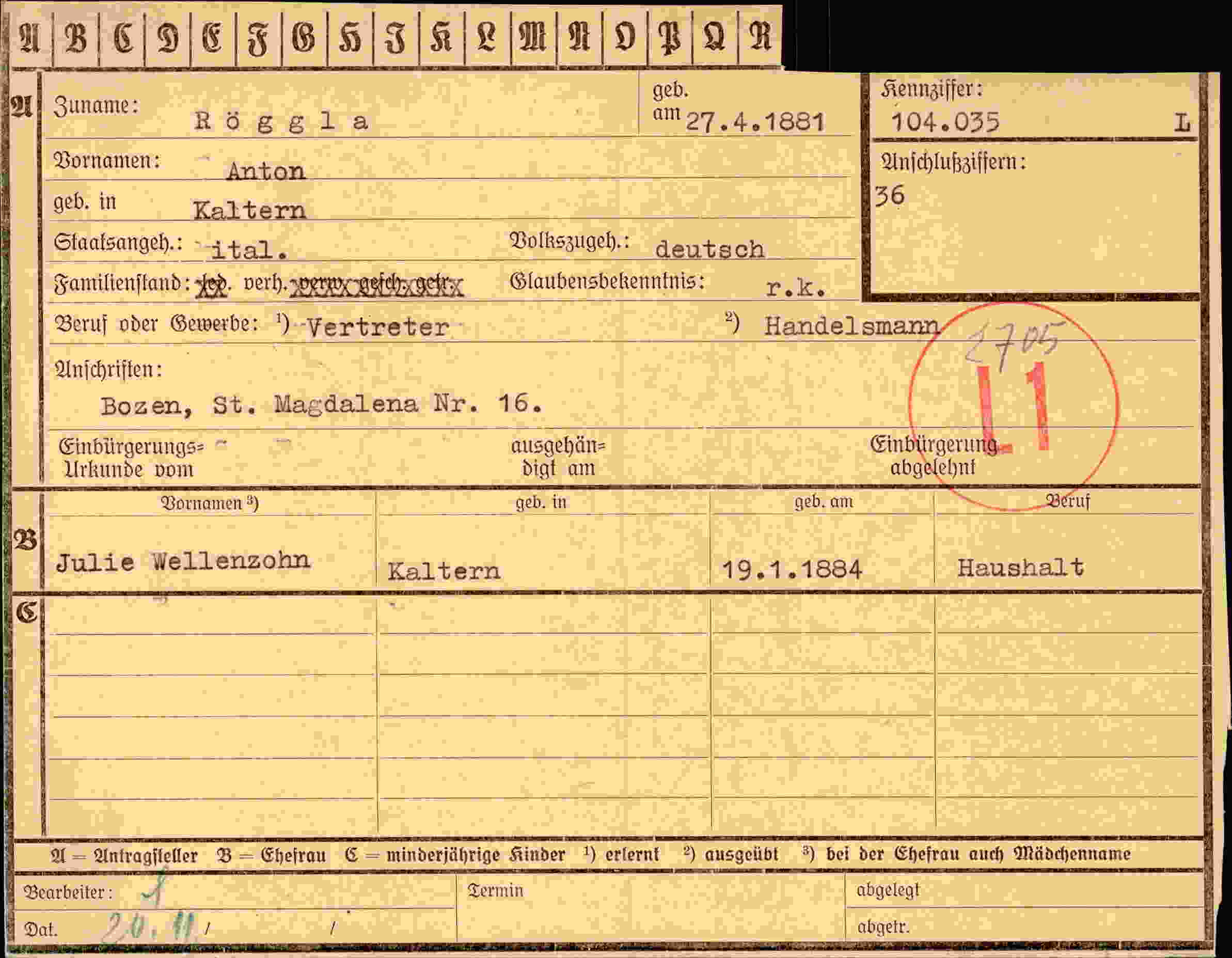 Dokument für Anton Röggla