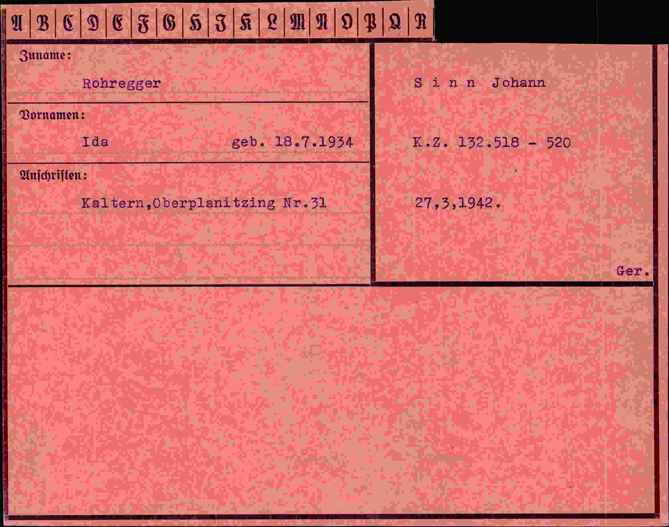 Vorderseite des Dokuments