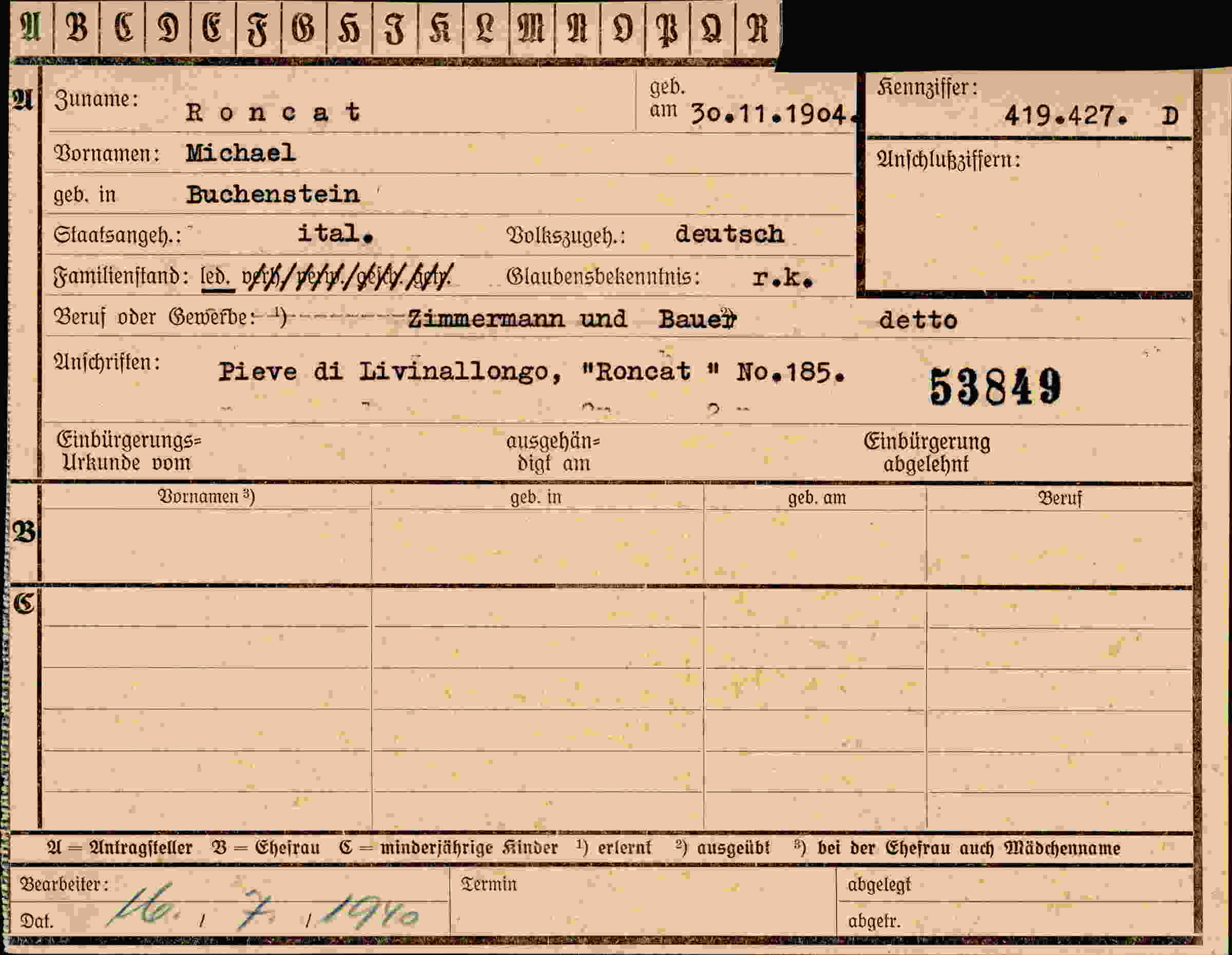 Dokument für Michael Roncat