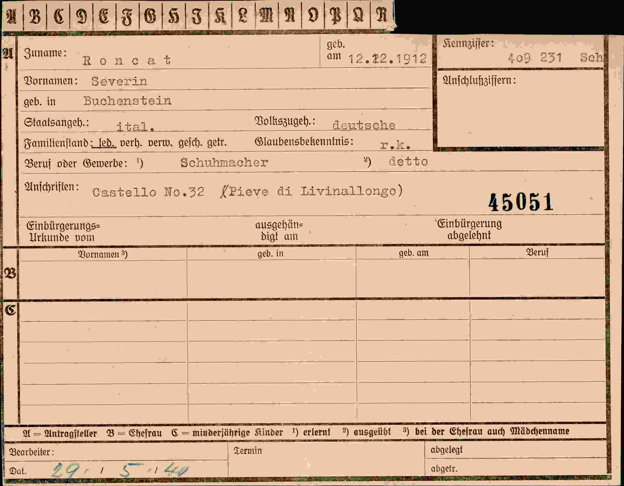 Dokument für Severin Roncat