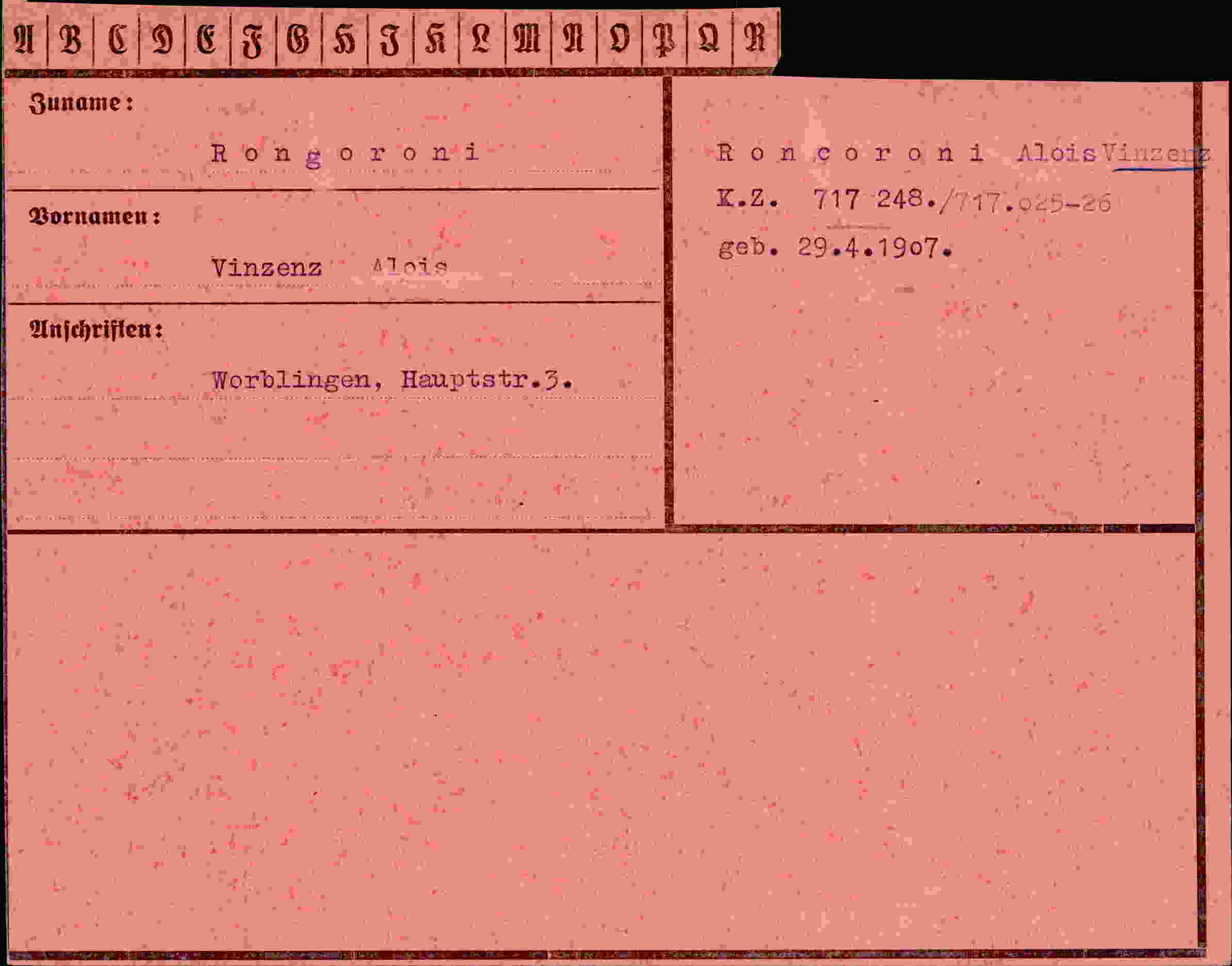 Vorderseite des Dokuments