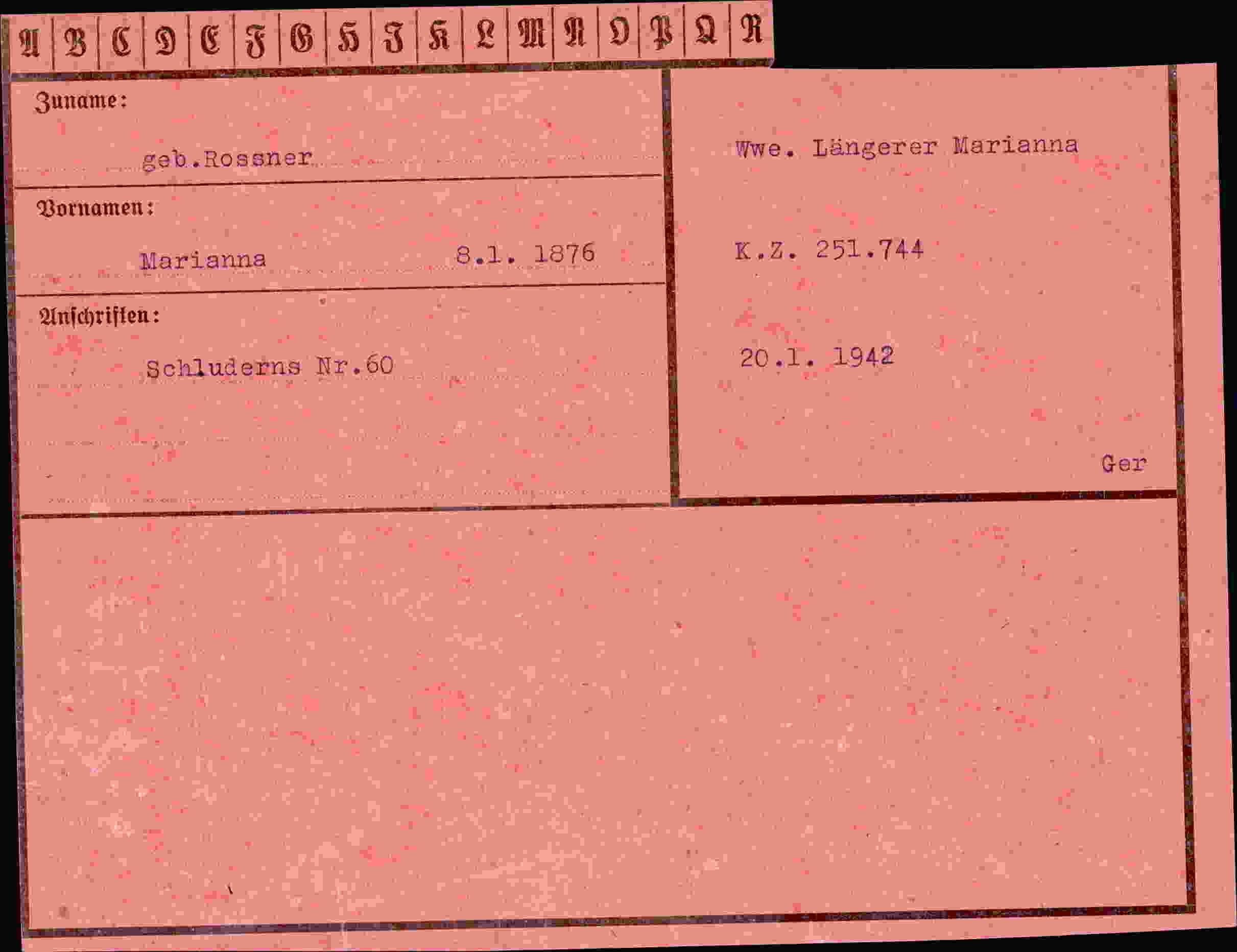 Vorderseite des Dokuments