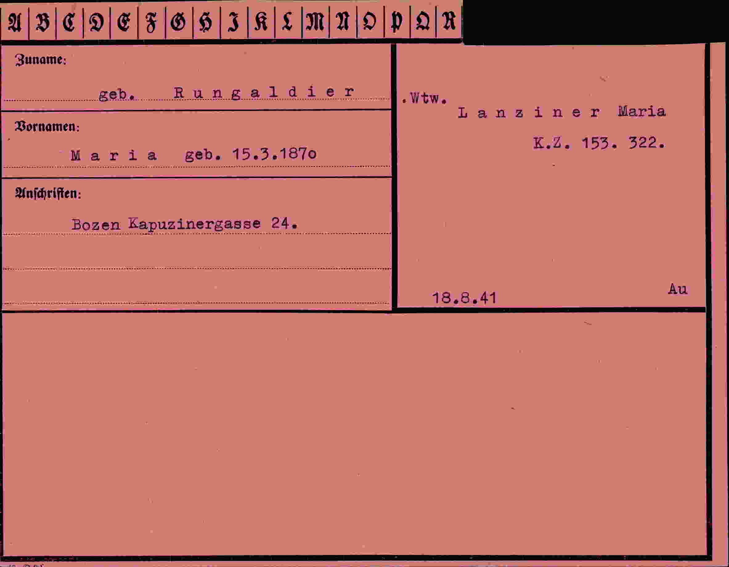 Vorderseite des Dokuments