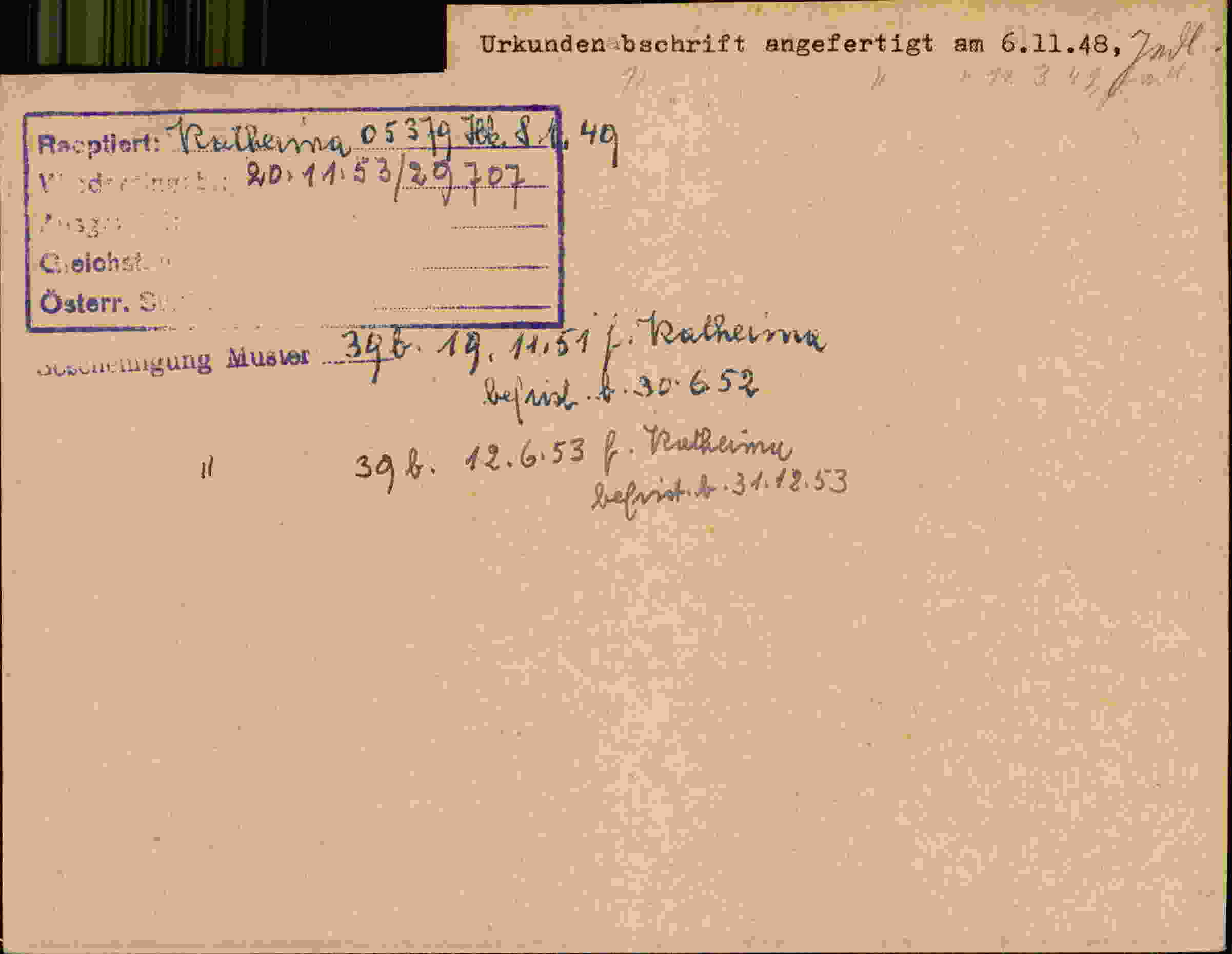 Rückseite des Dokuments