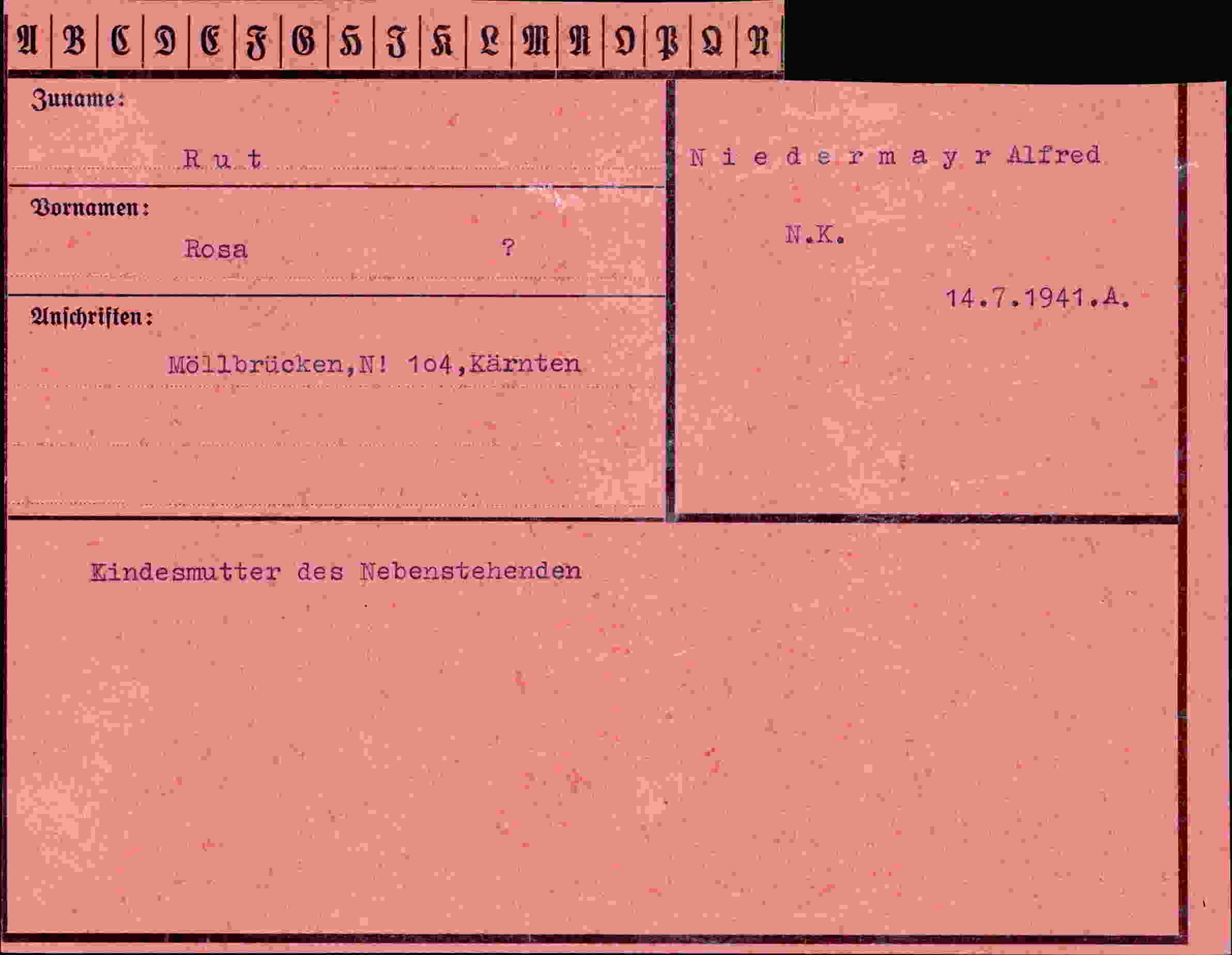 Vorderseite des Dokuments