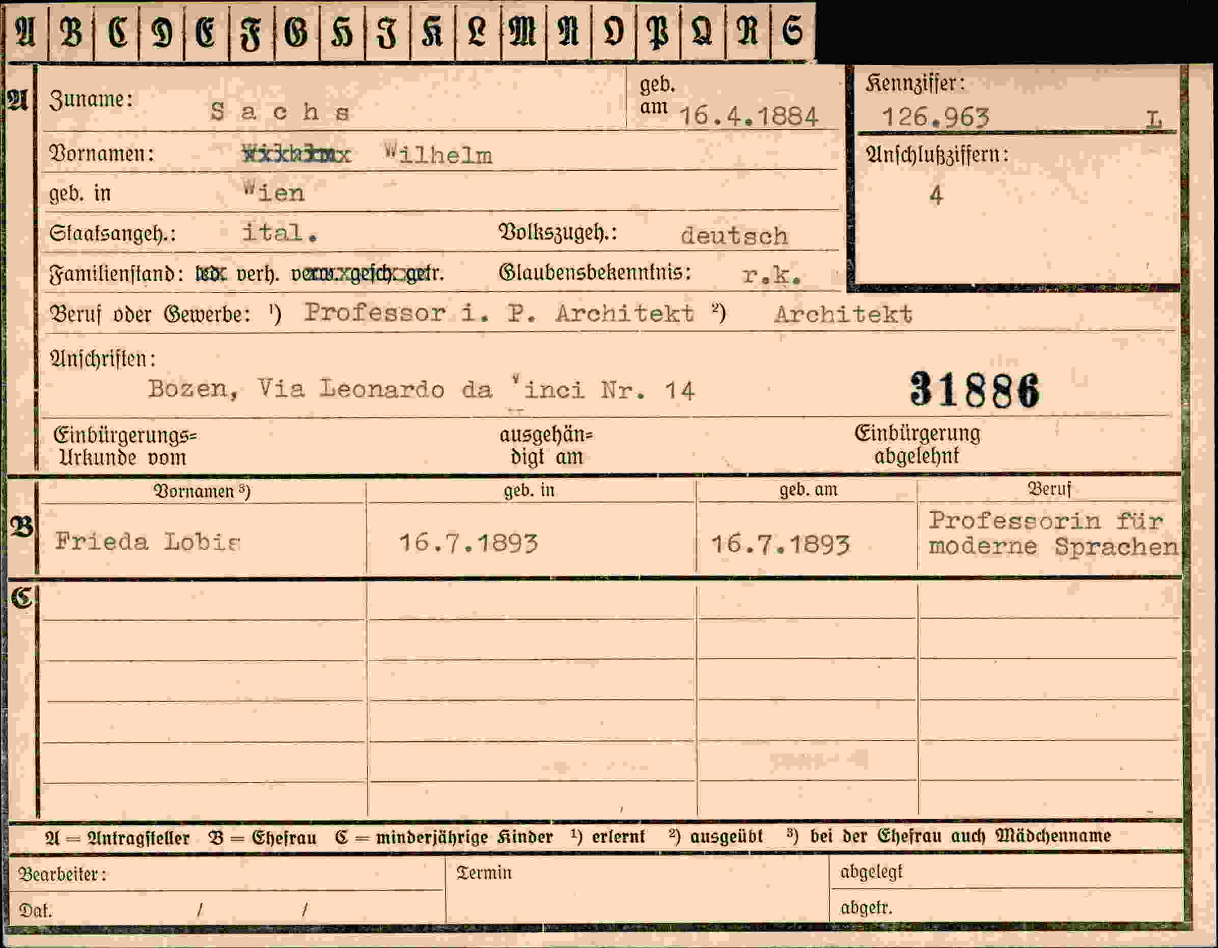 Dokument für Wilhelm Sachs