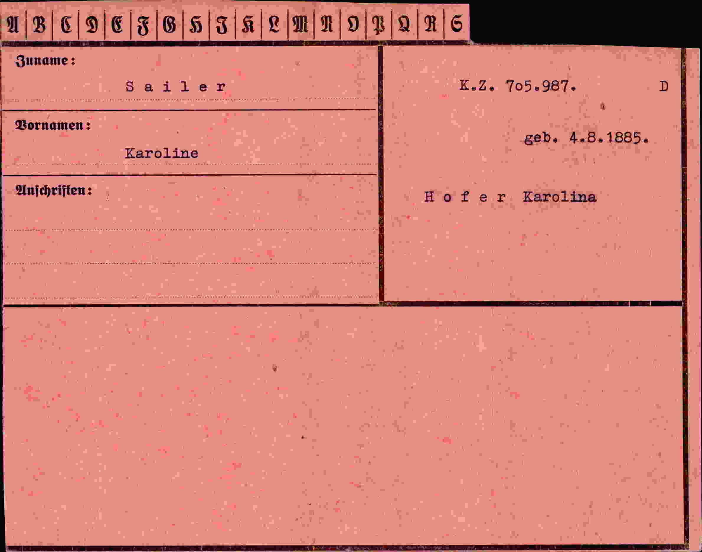 Dokument für Karoline Sailer
