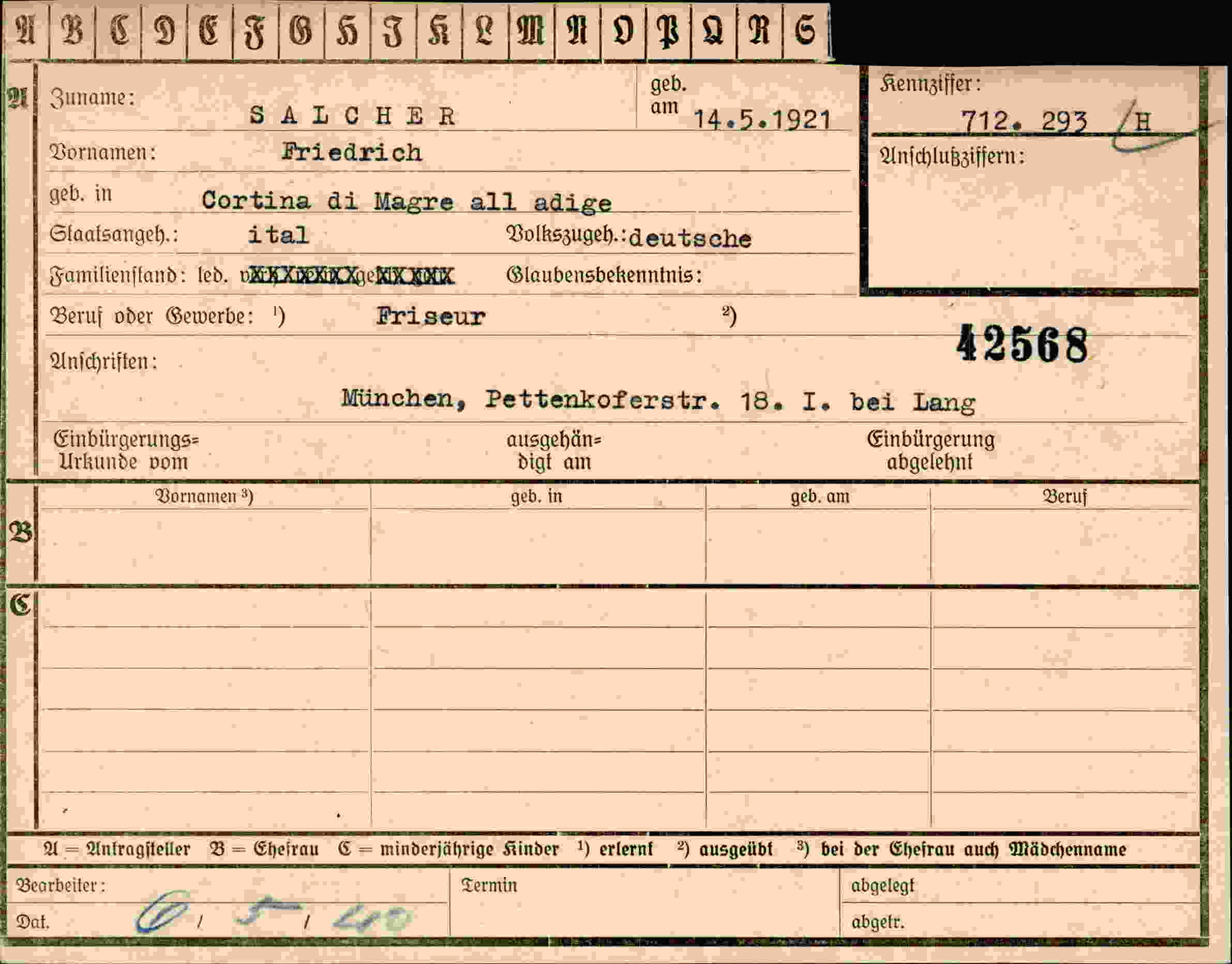 Dokument für Friedrich Salcher