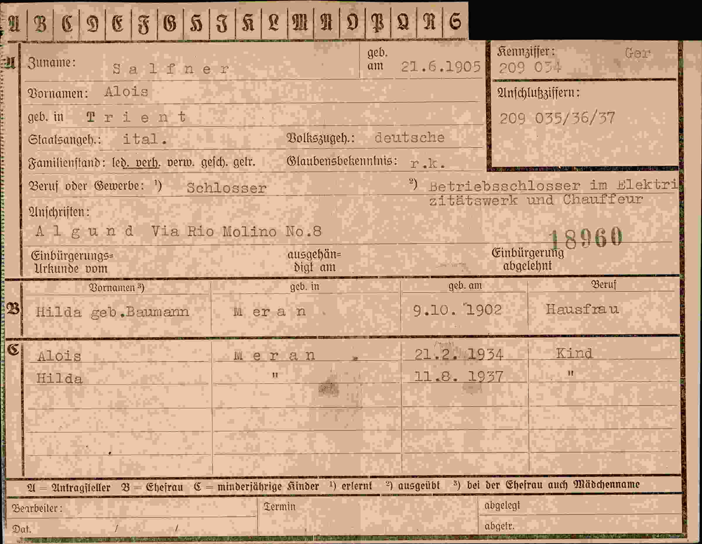 Dokument für Alois Salfner