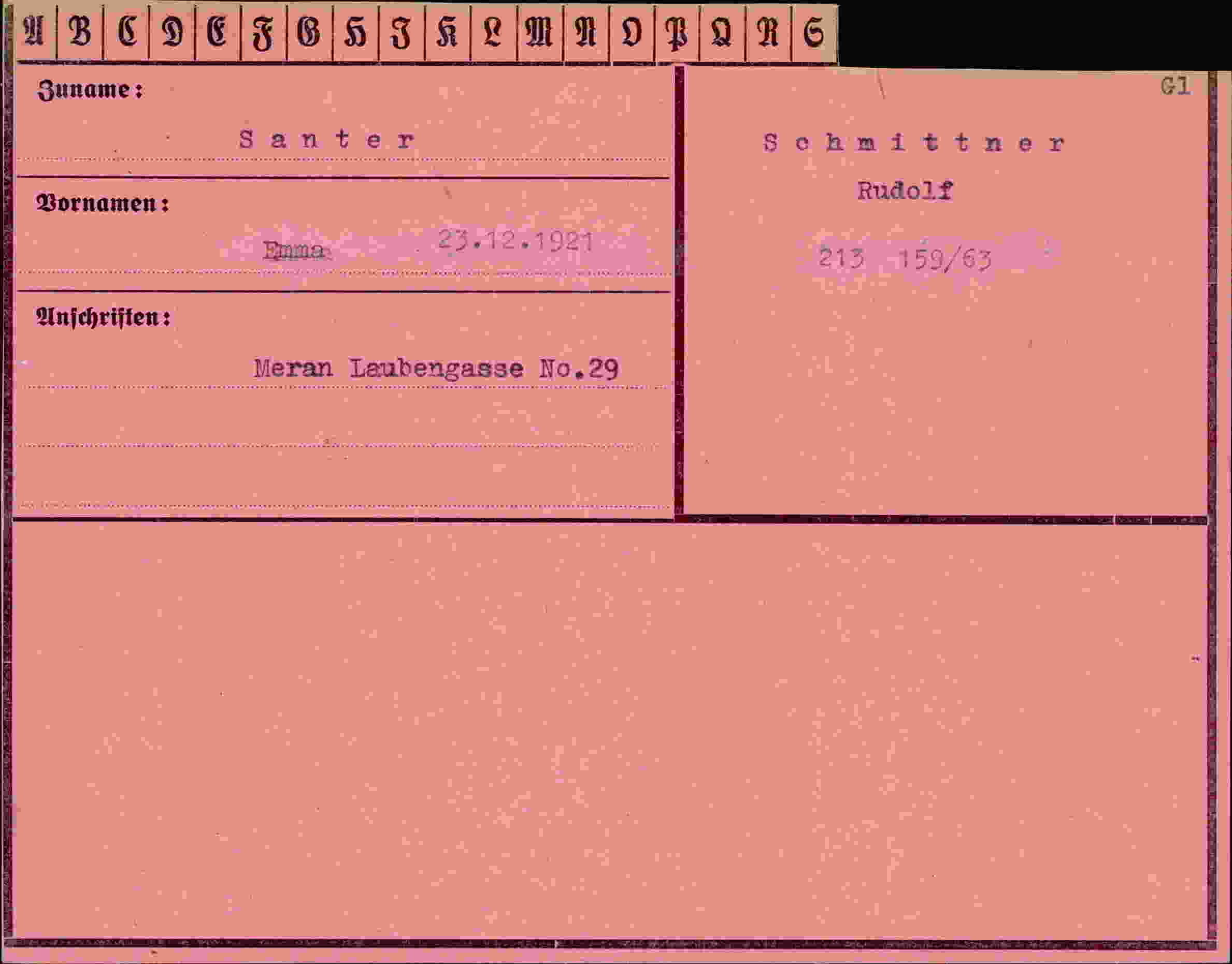 Vorderseite des Dokuments