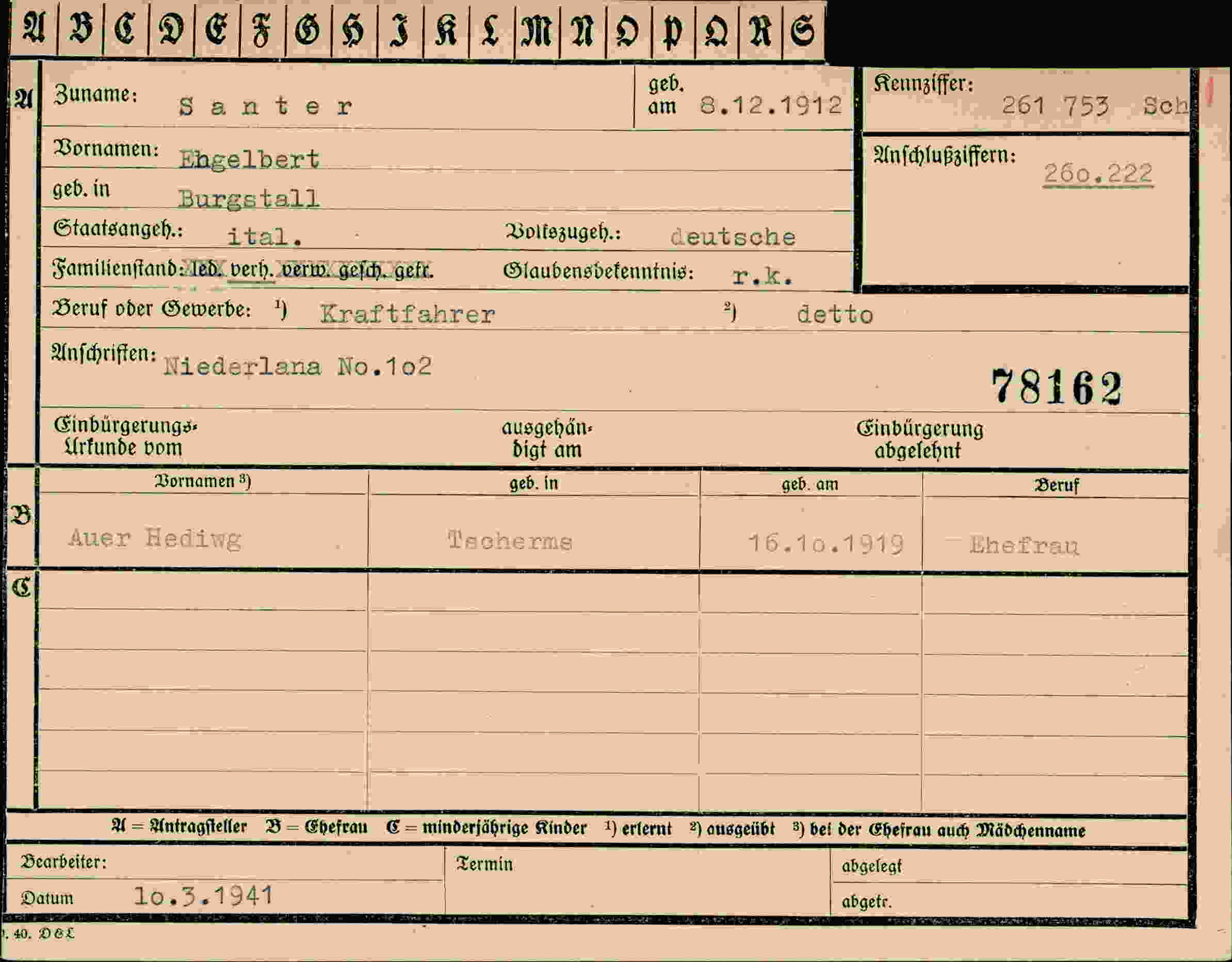 Dokument für Ehgelbert Santer