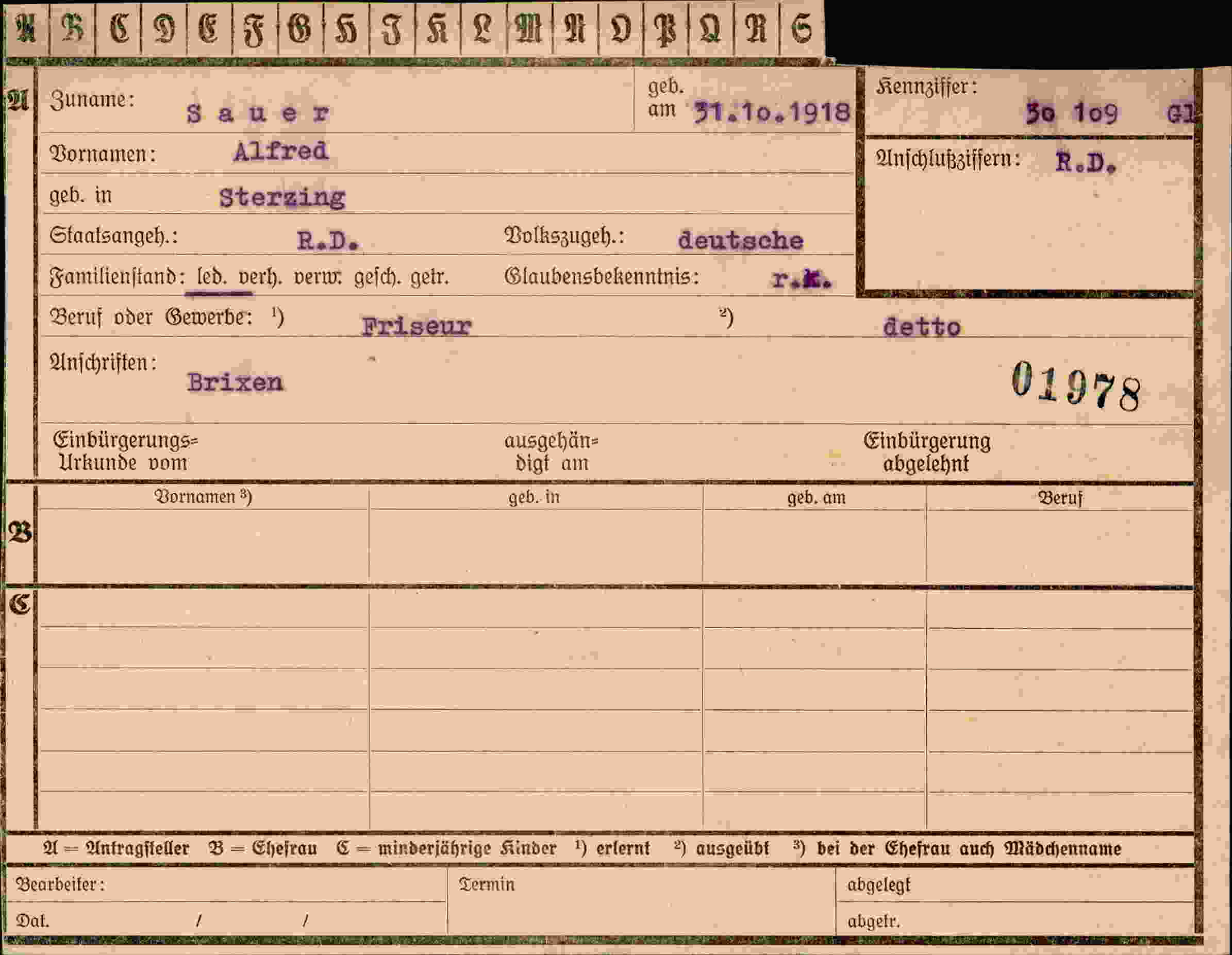 Dokument für Alfred Sauer