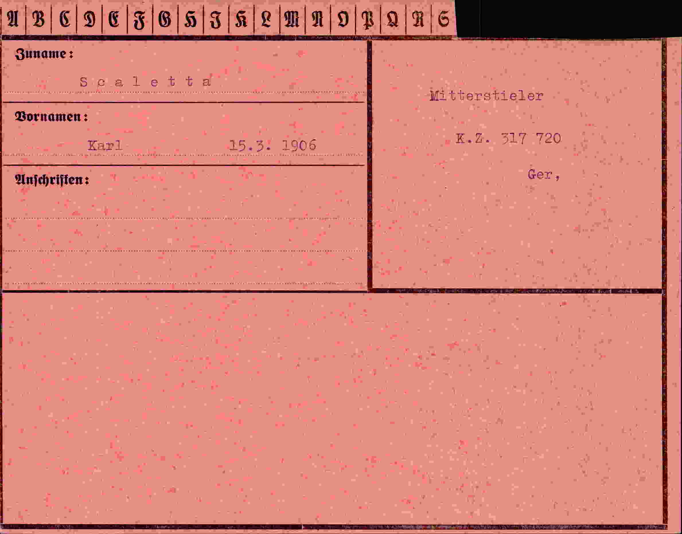 Vorderseite des Dokuments