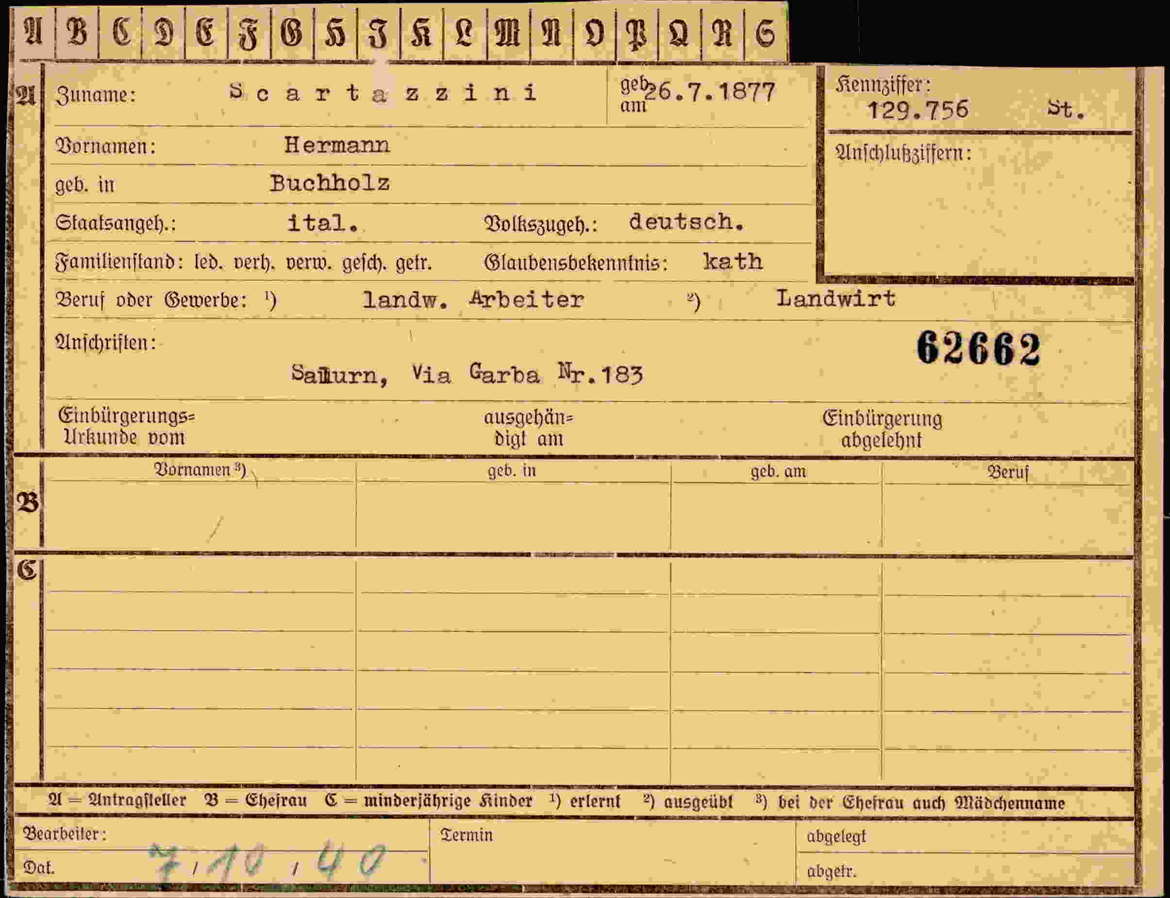 Dokument für Hermann Scartazzini
