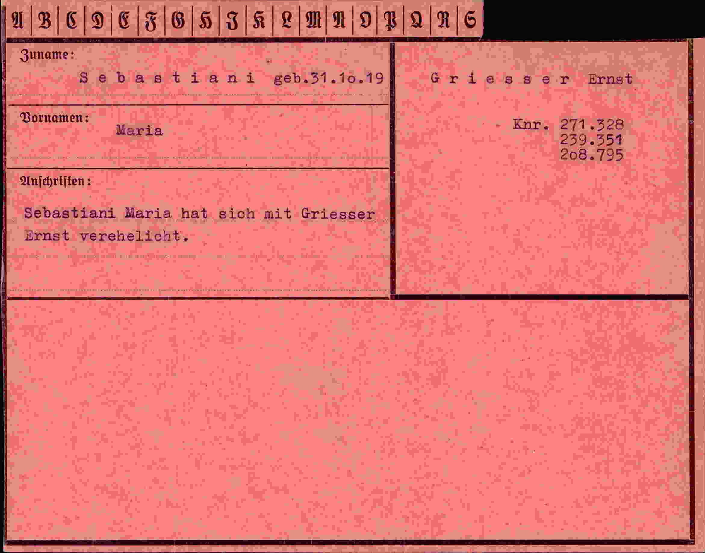 Vorderseite des Dokuments