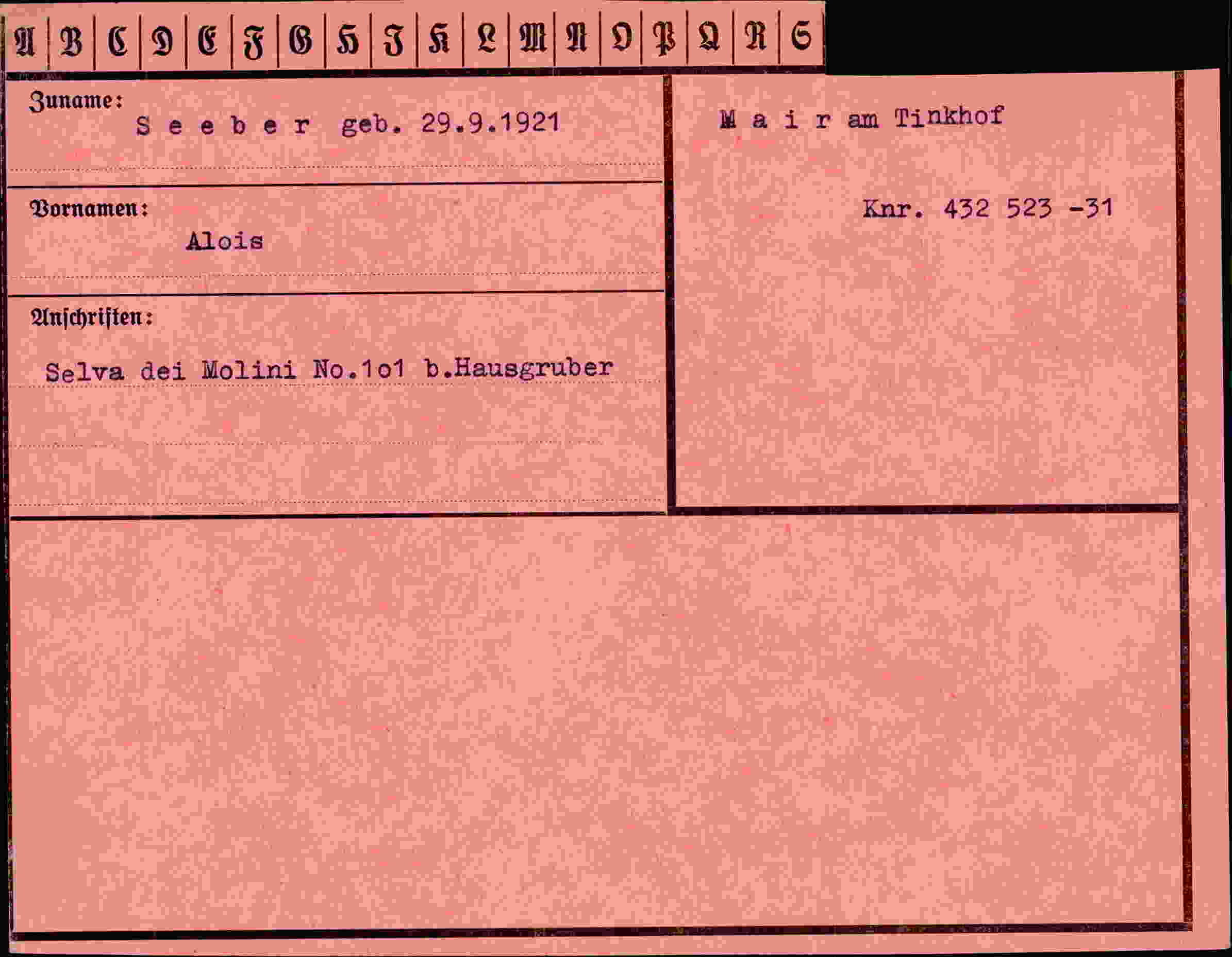 Vorderseite des Dokuments
