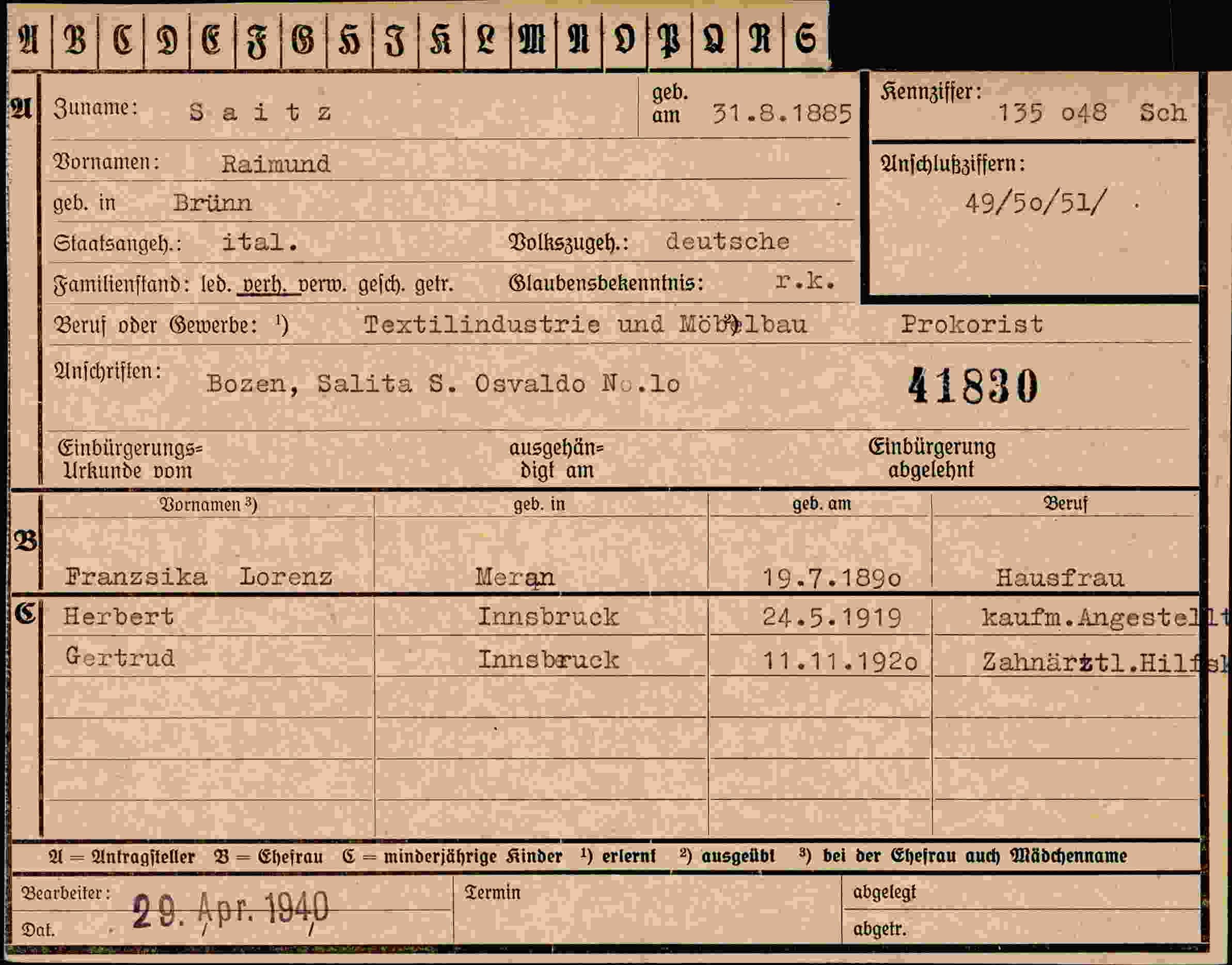 Dokument für Raimund Saitz