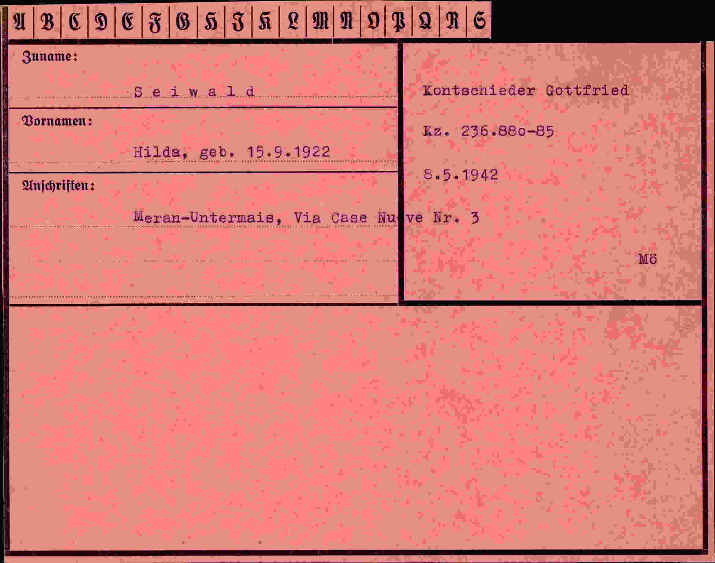 Vorderseite des Dokuments