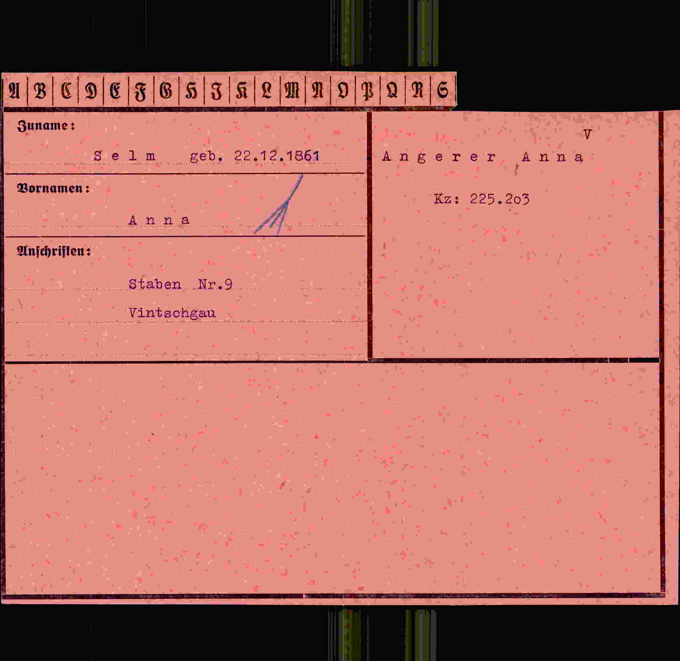 Vorderseite des Dokuments