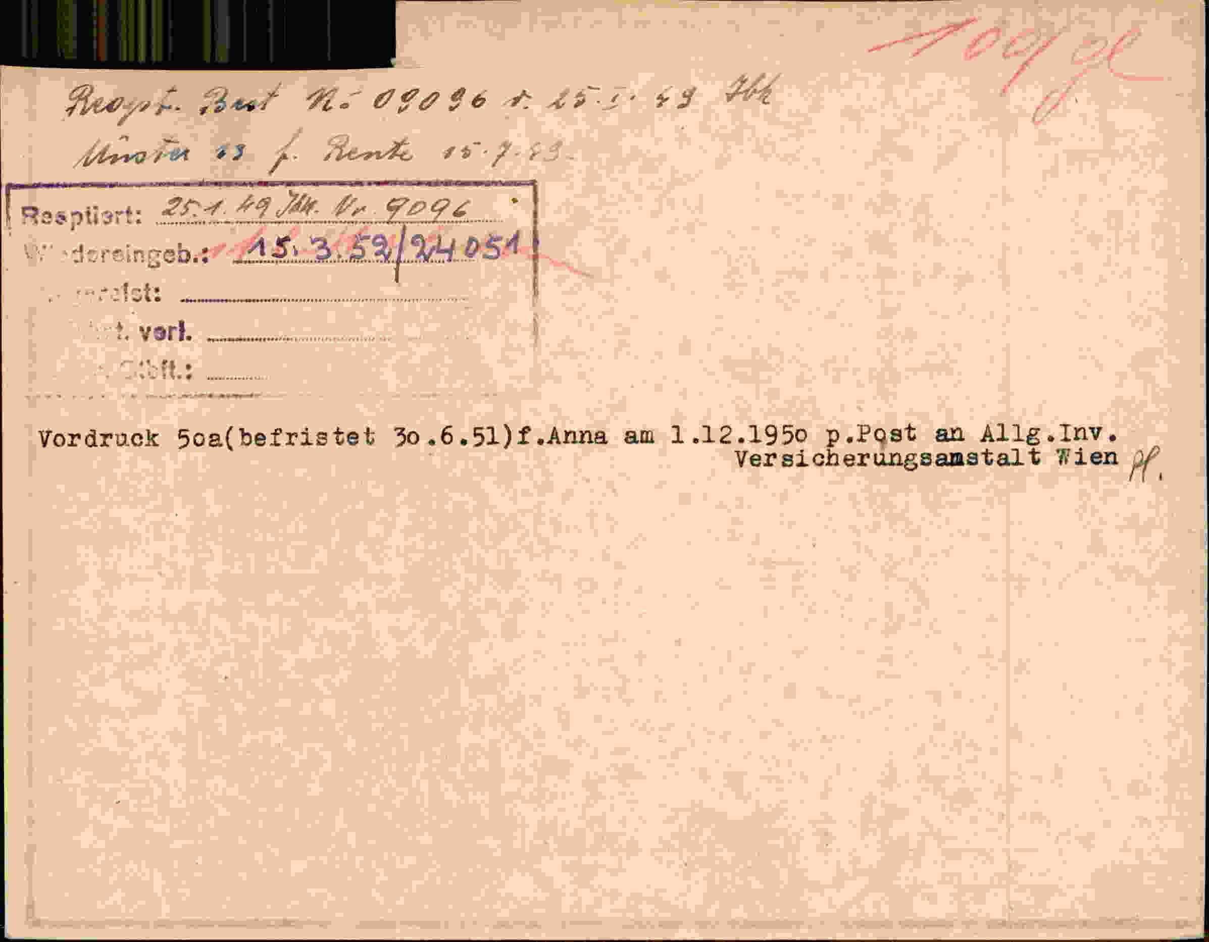 Rückseite des Dokuments