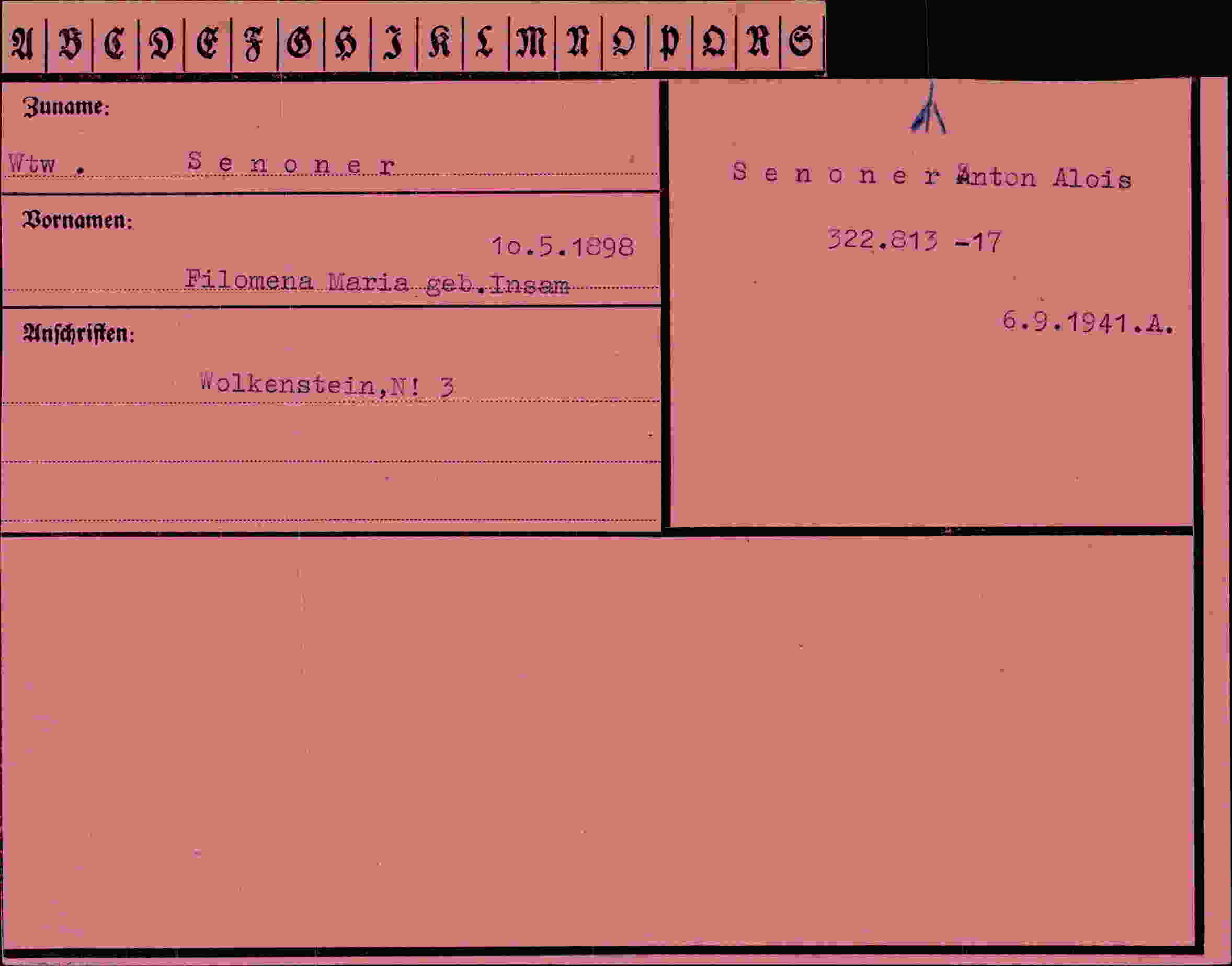 Vorderseite des Dokuments