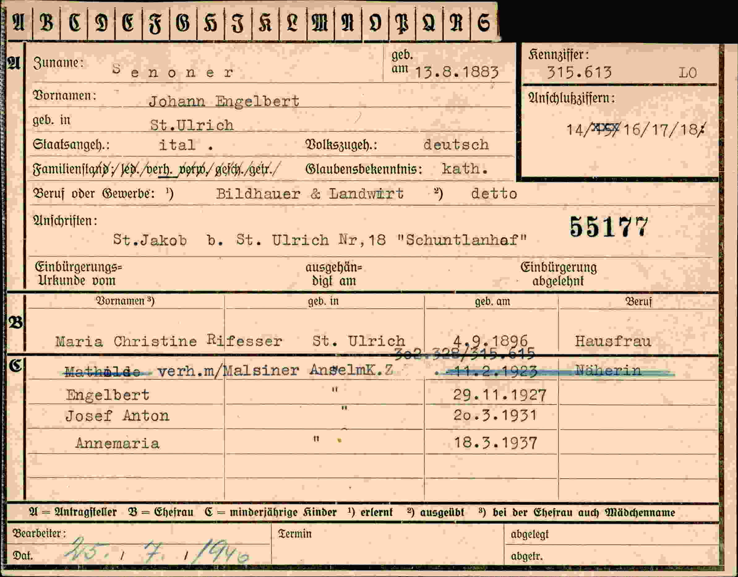 Dokument für Johann Engelbert Benoner