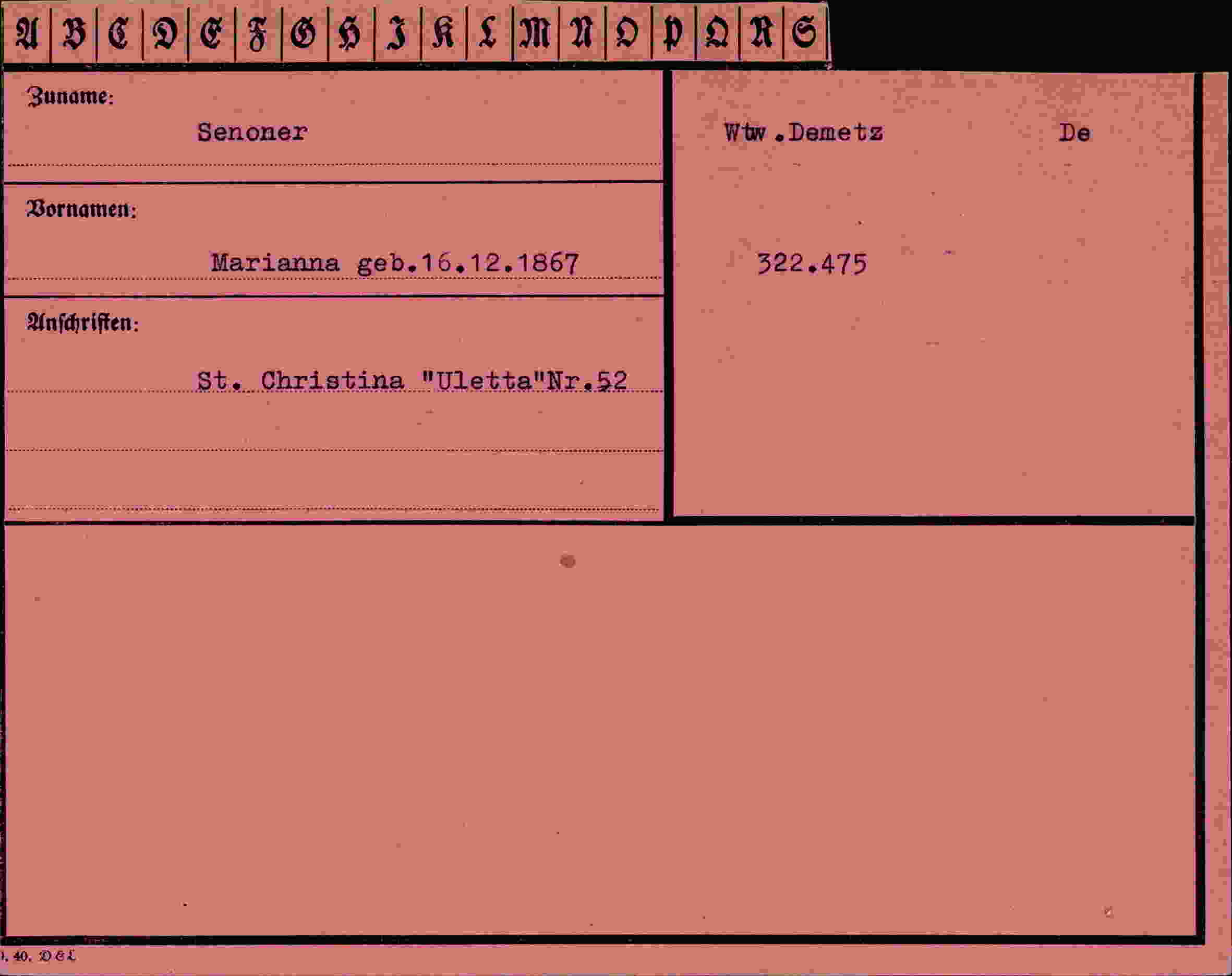 Vorderseite des Dokuments