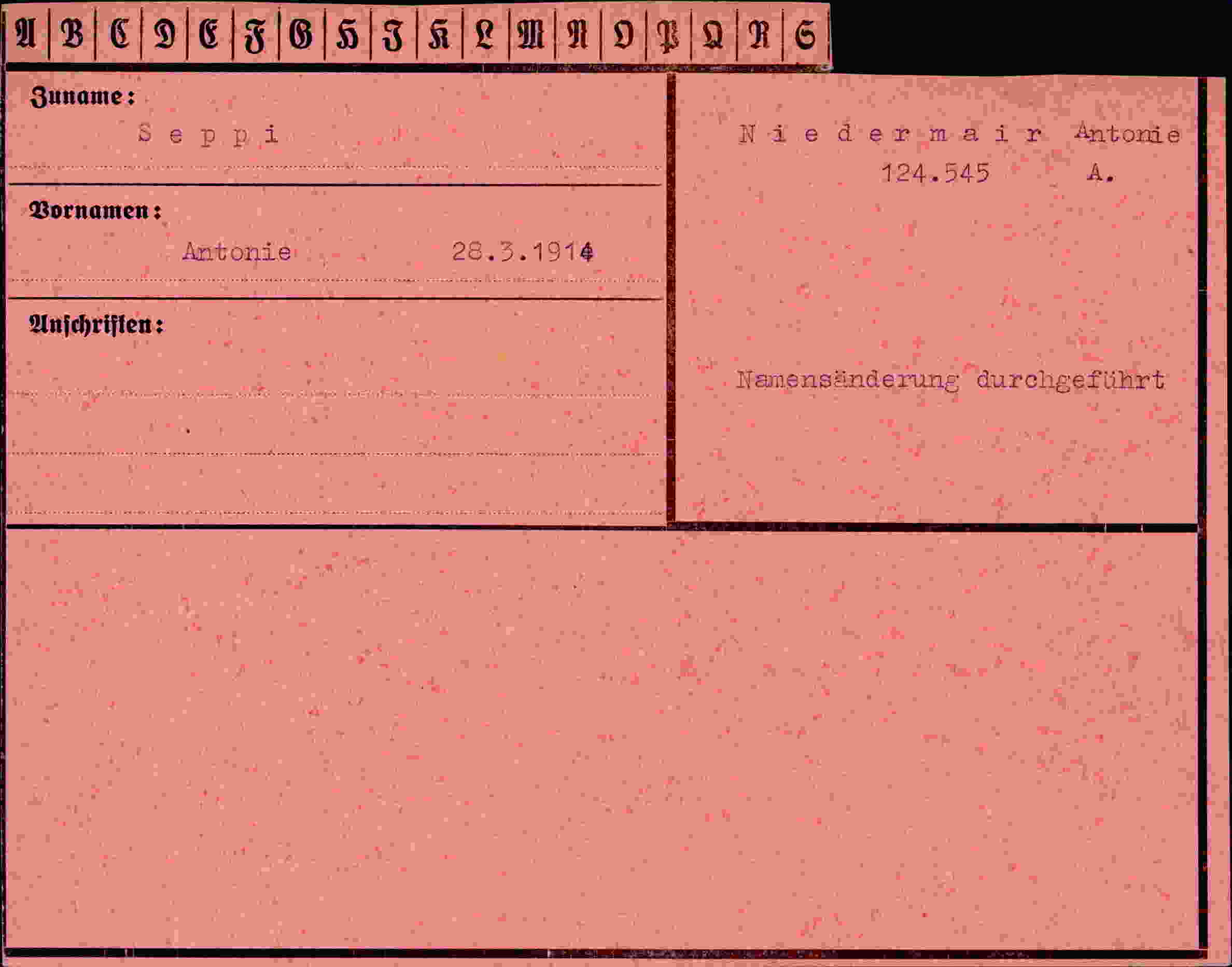 Vorderseite des Dokuments