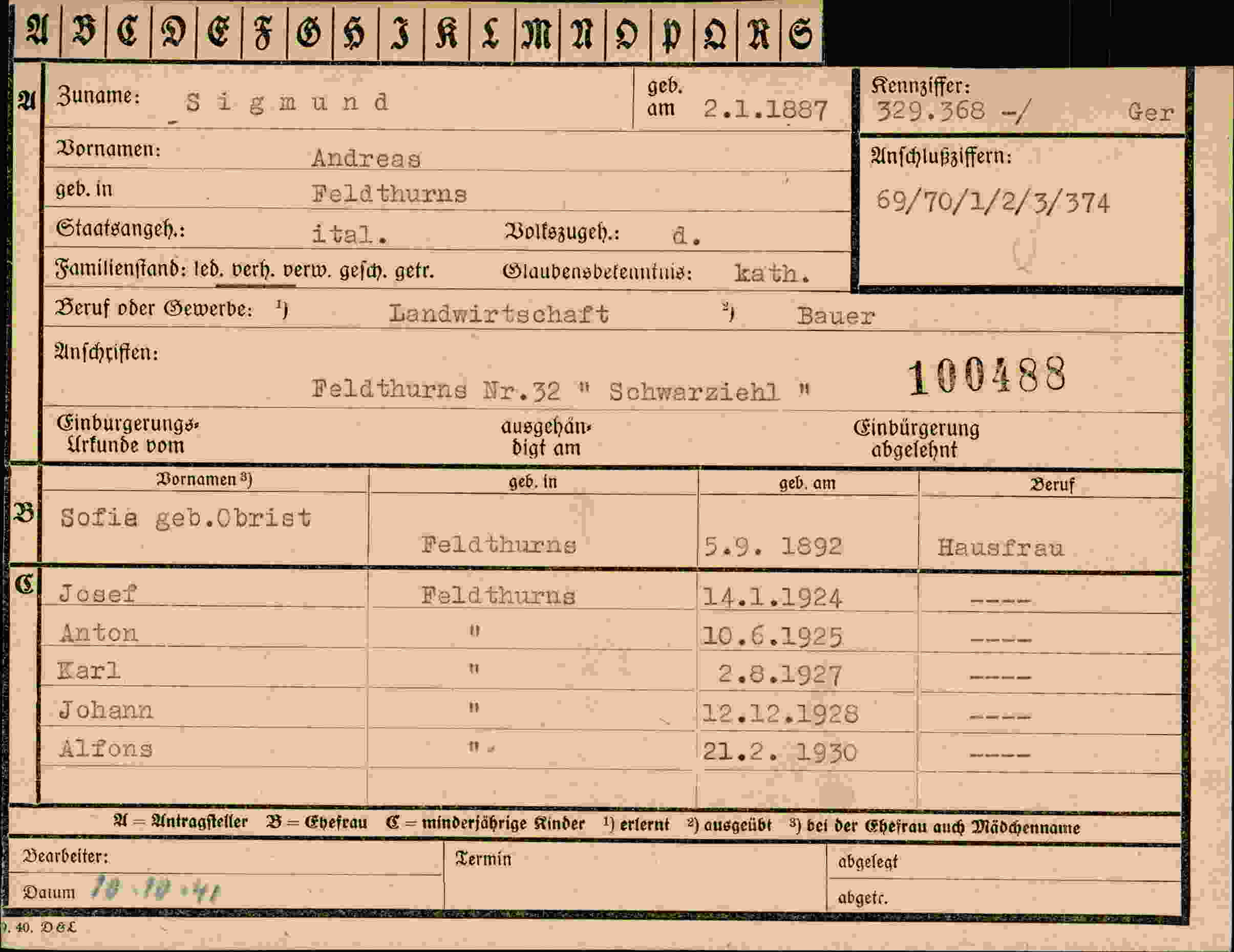 Dokument für Andreas Sigmund