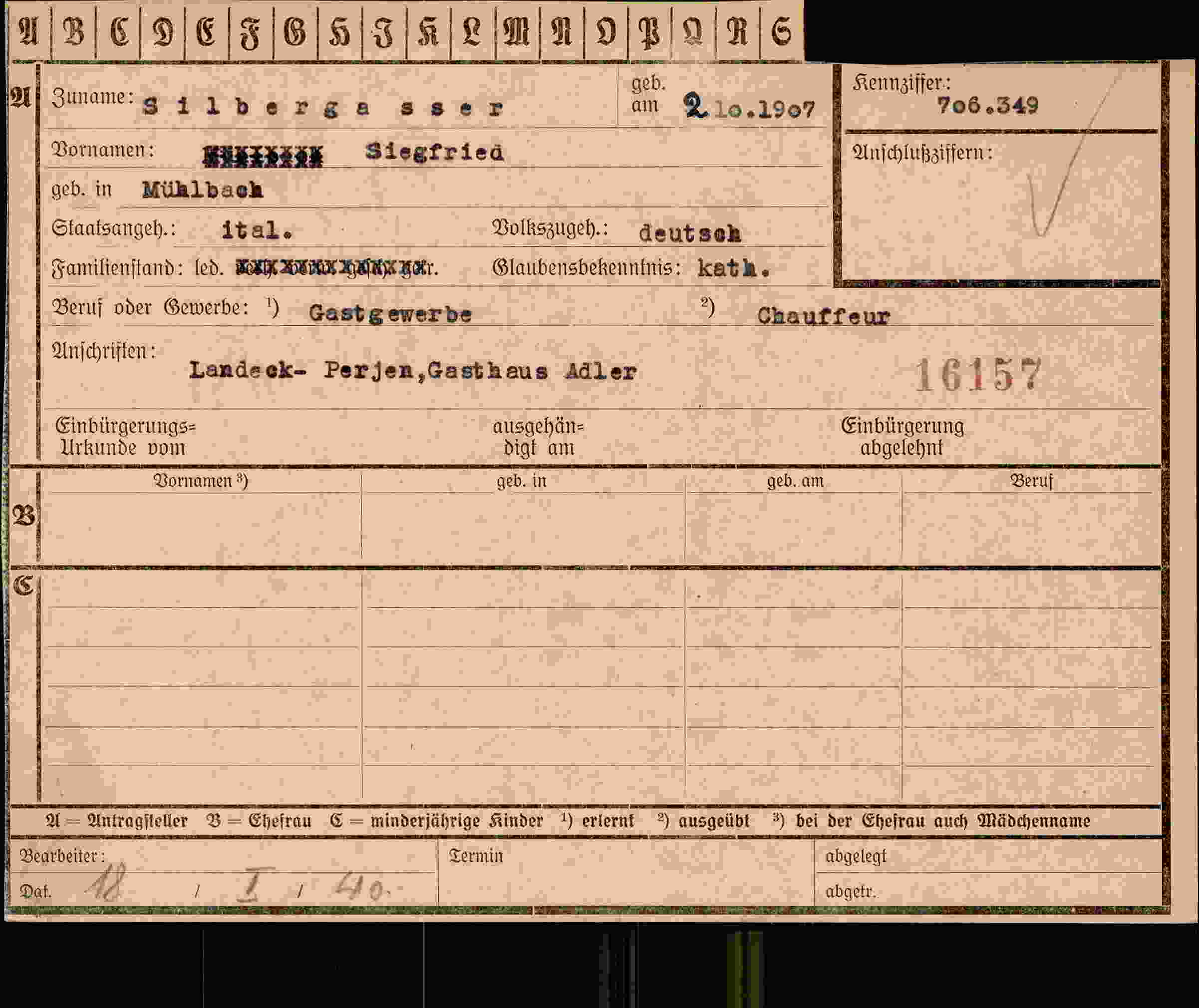 Vorderseite des Dokuments