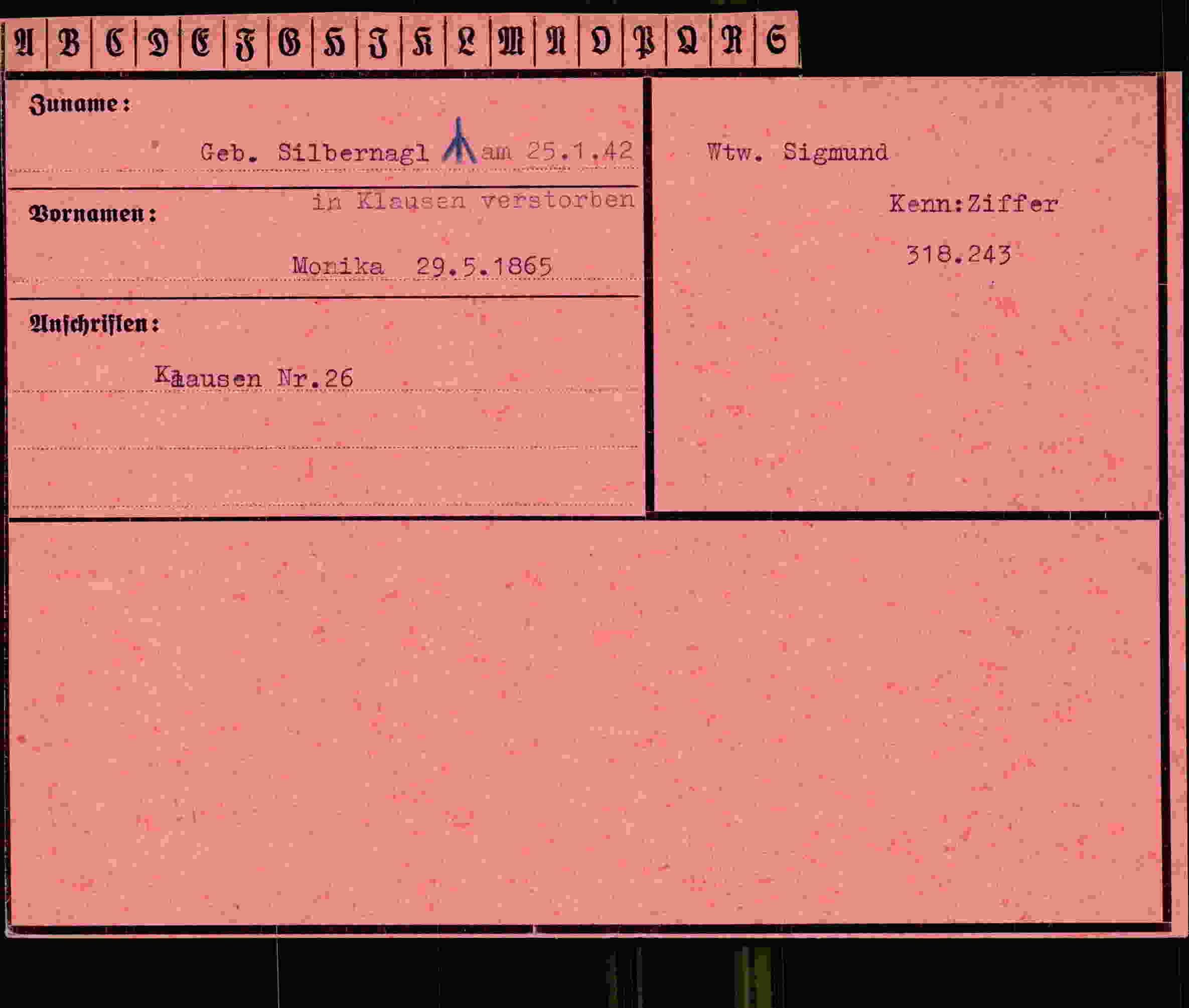 Vorderseite des Dokuments
