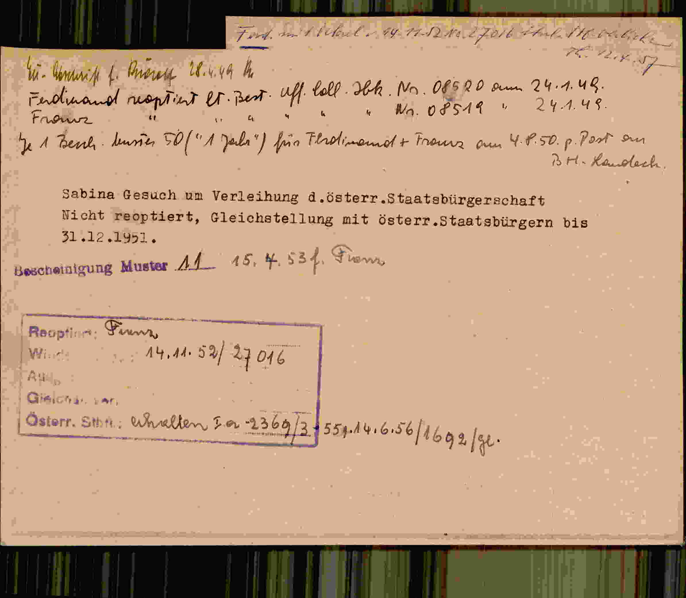 Rückseite des Dokuments