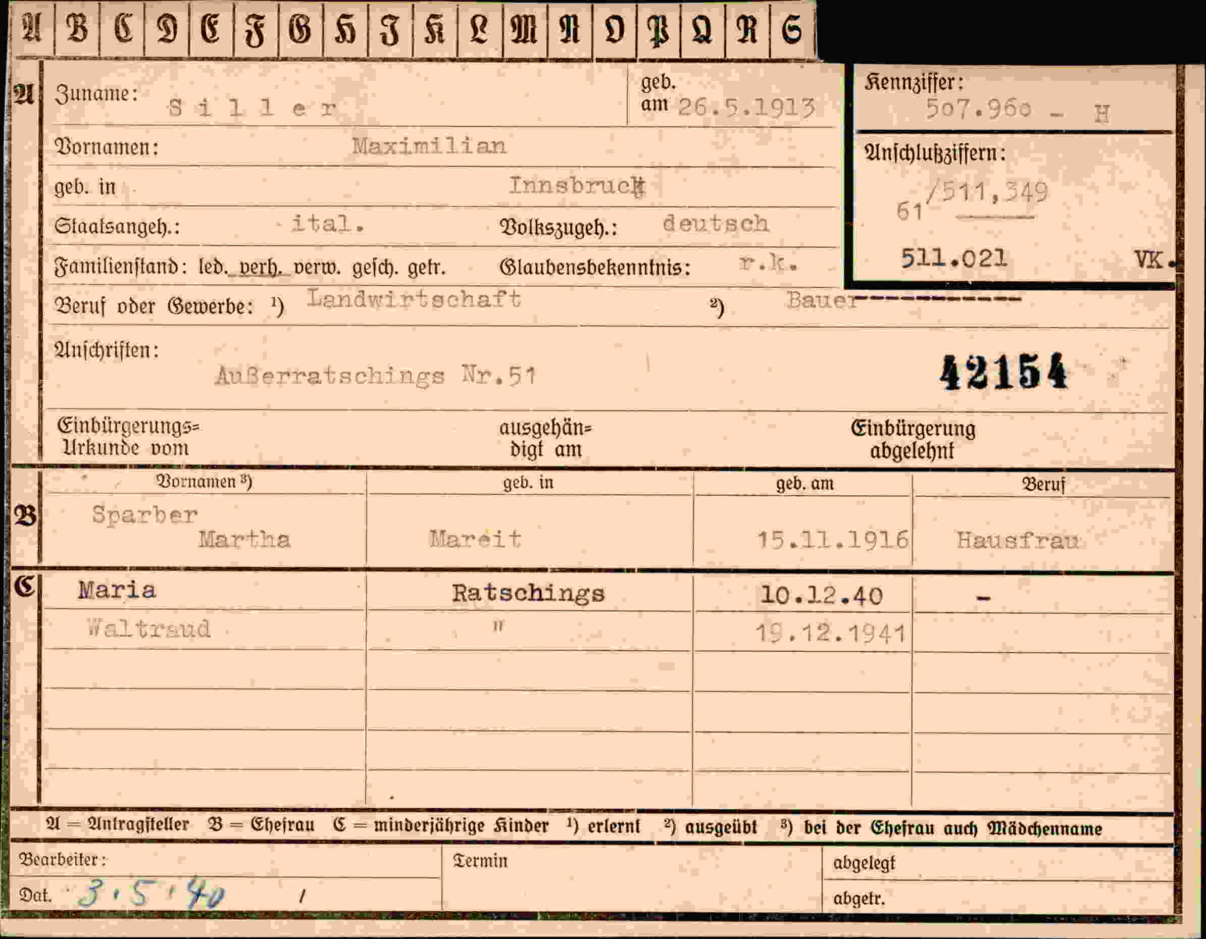 Dokument für Maximilian Siller