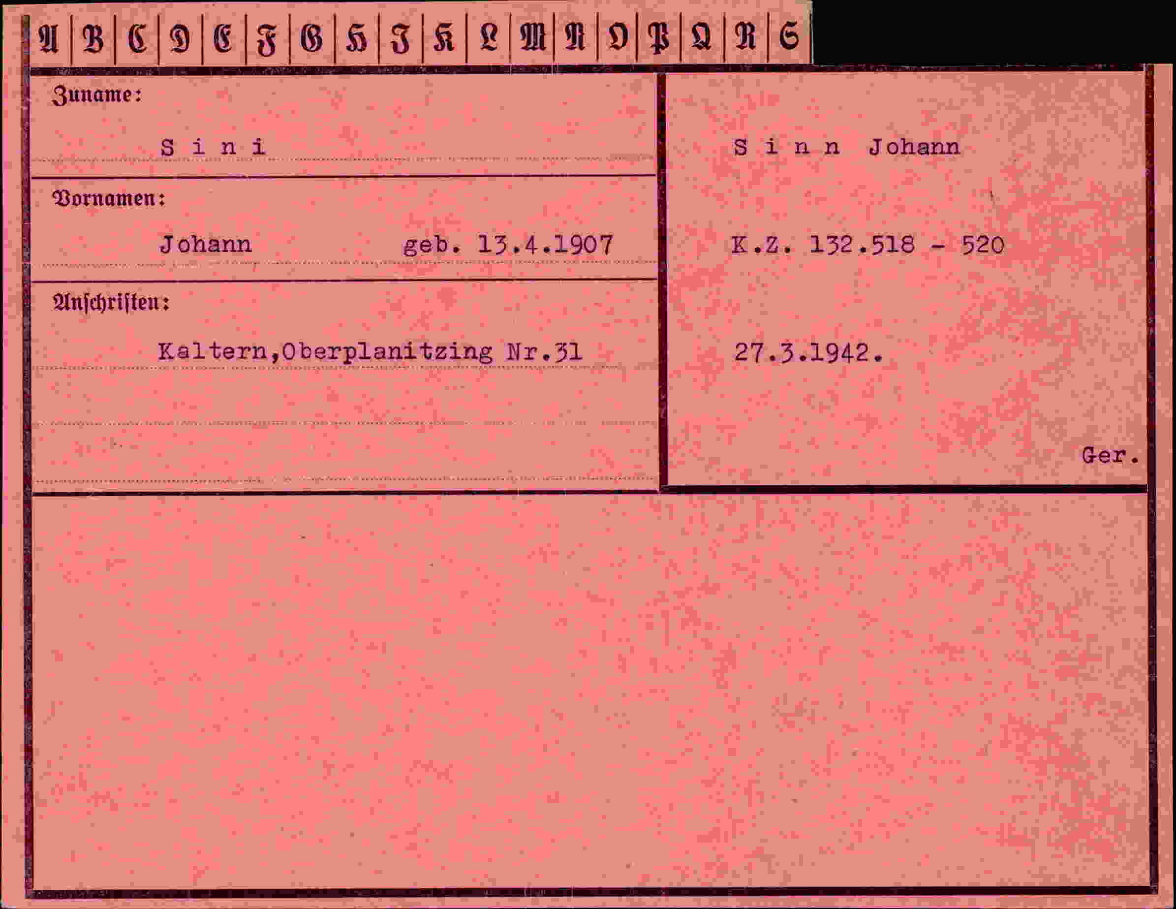 Vorderseite des Dokuments
